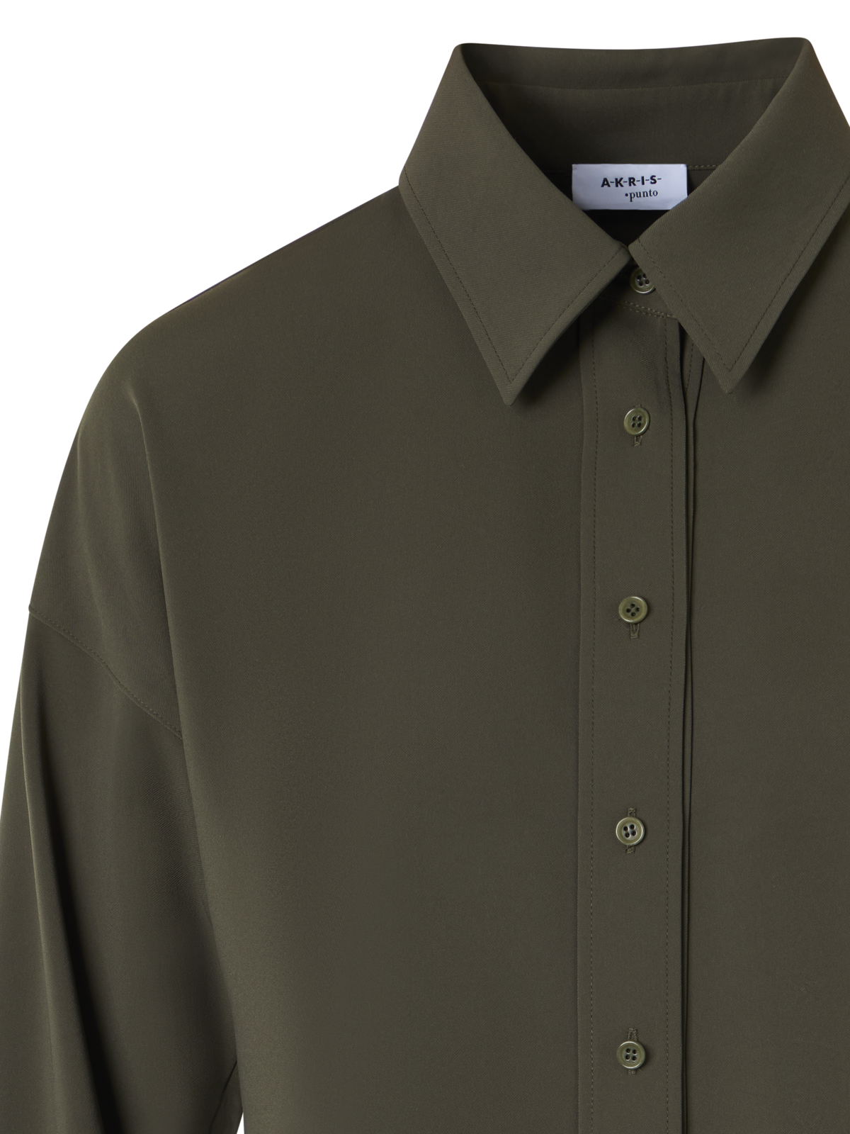 Designer Langärmelige Bluse aus Signature-Lasercut-Krepp - Grün