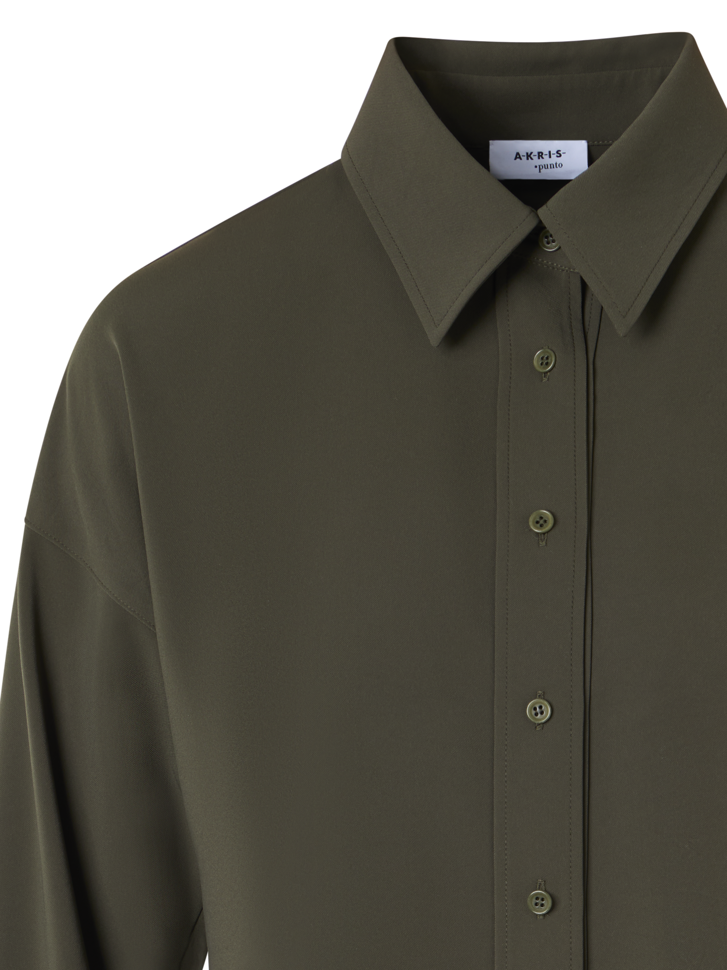 Designer Langärmelige Bluse aus Signature-Lasercut-Krepp - Grün