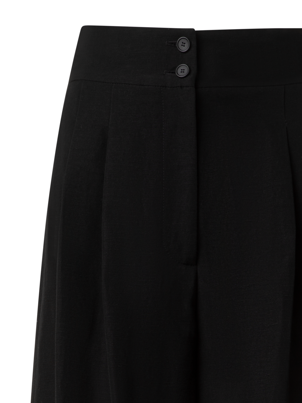 Designer Extra Weite Palazzo-Hose aus Leinen-Viskose - Schwarz