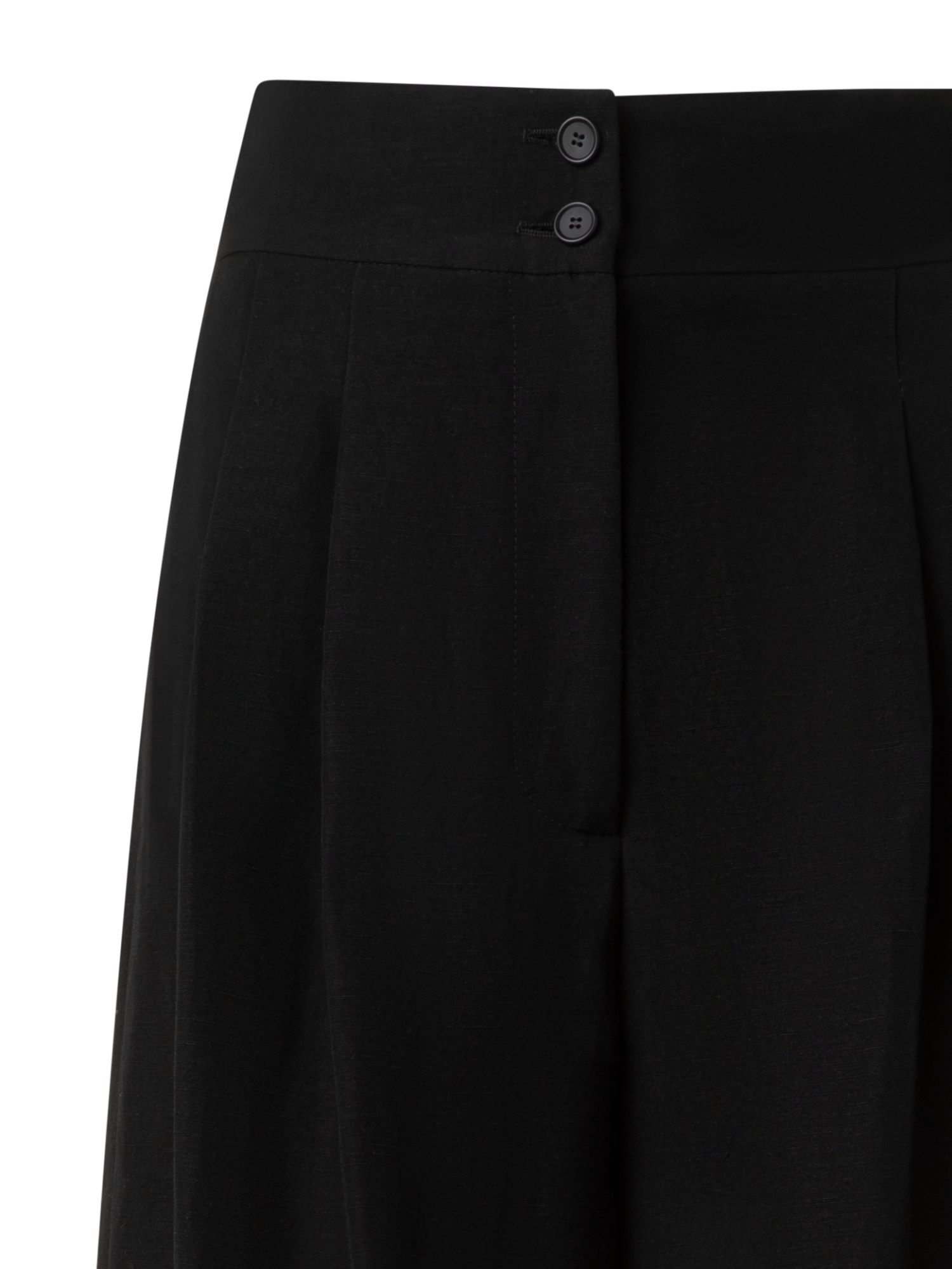 Designer Extra Weite Palazzo-Hose aus Leinen-Viskose - Schwarz