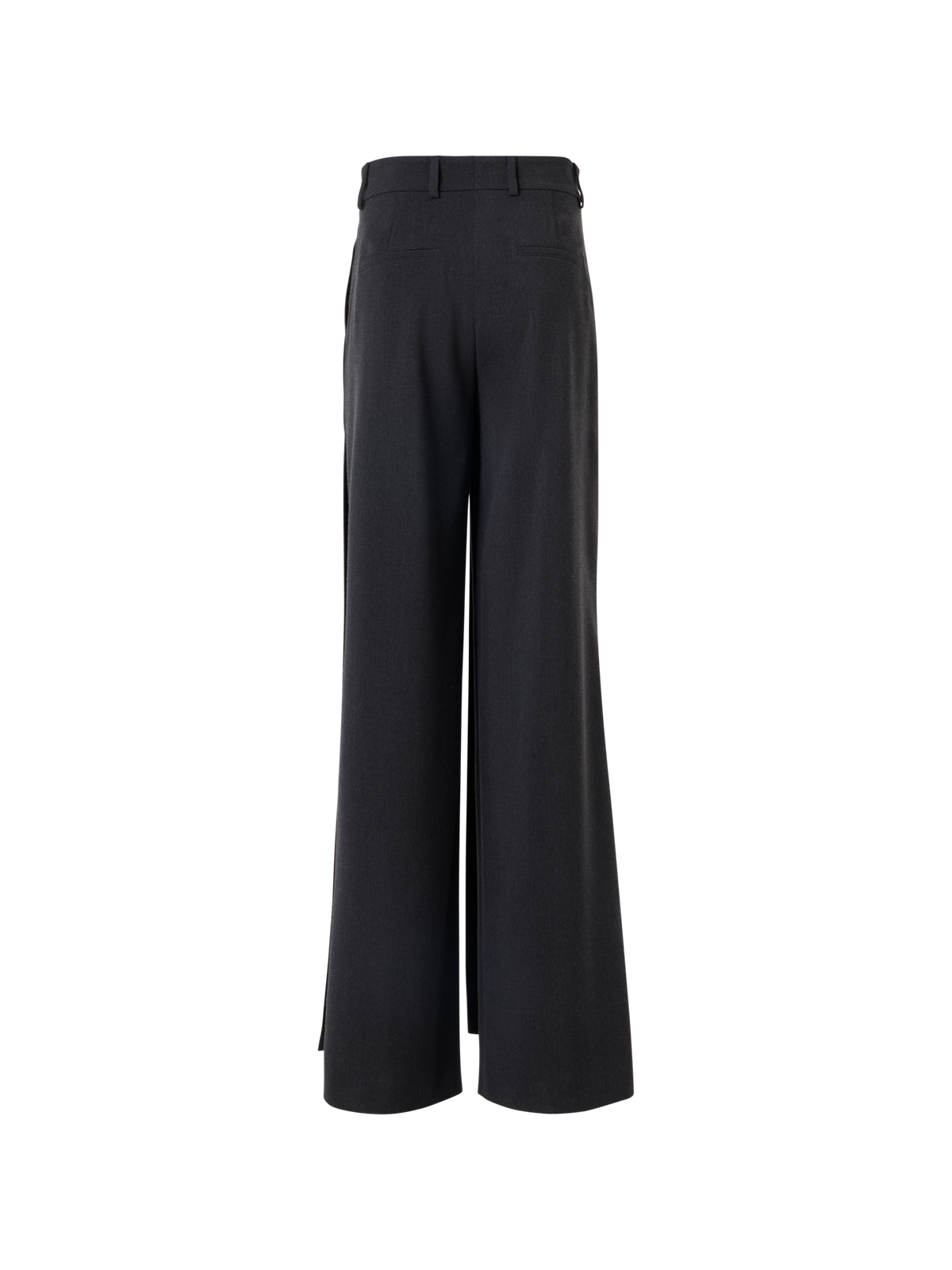 Designer Weite Hose aus Wollgabardine mit Überwurf vorne - Grau