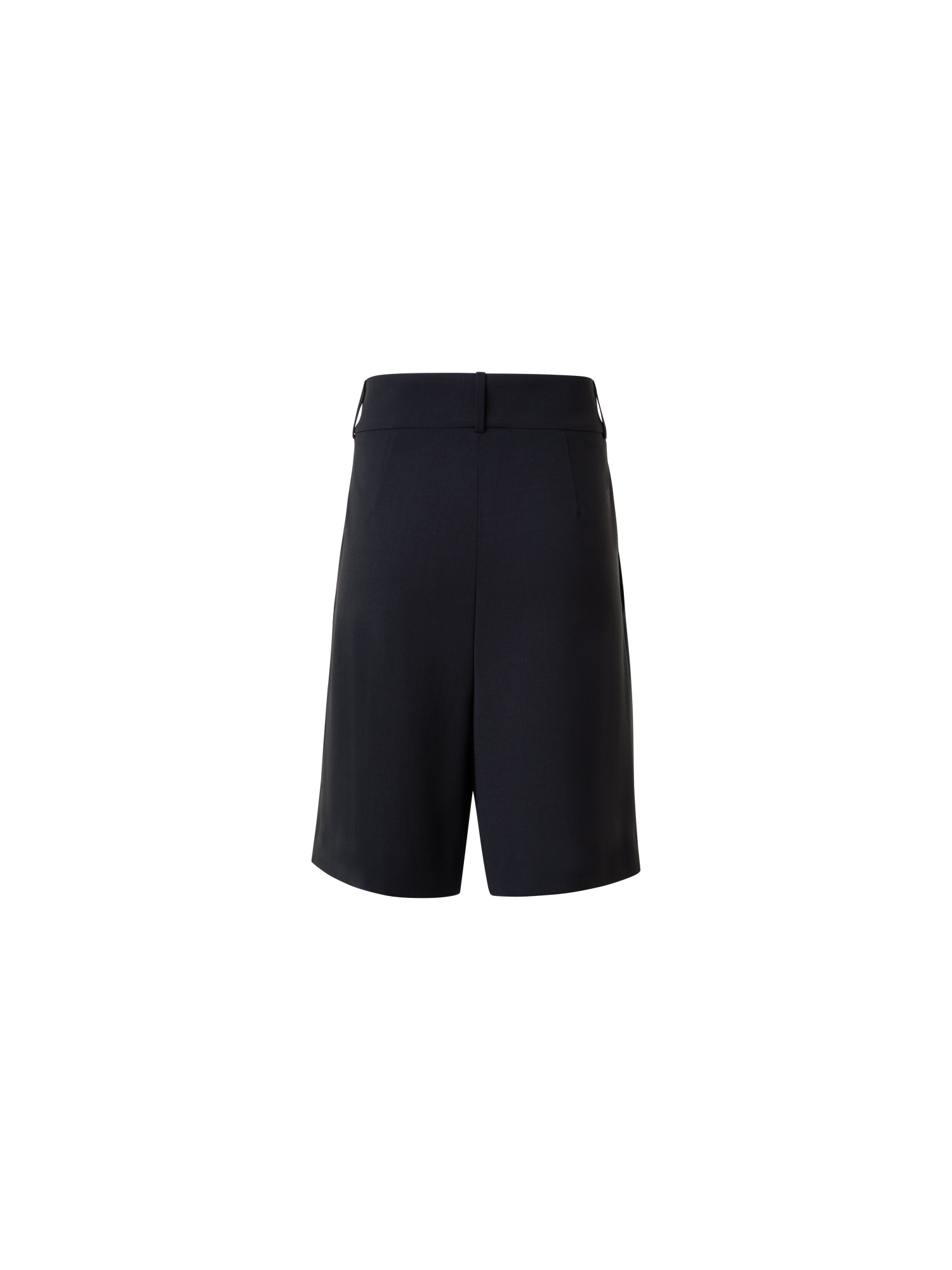 Designer Plissierte Bermudashorts aus Cool Wool - Schwarz