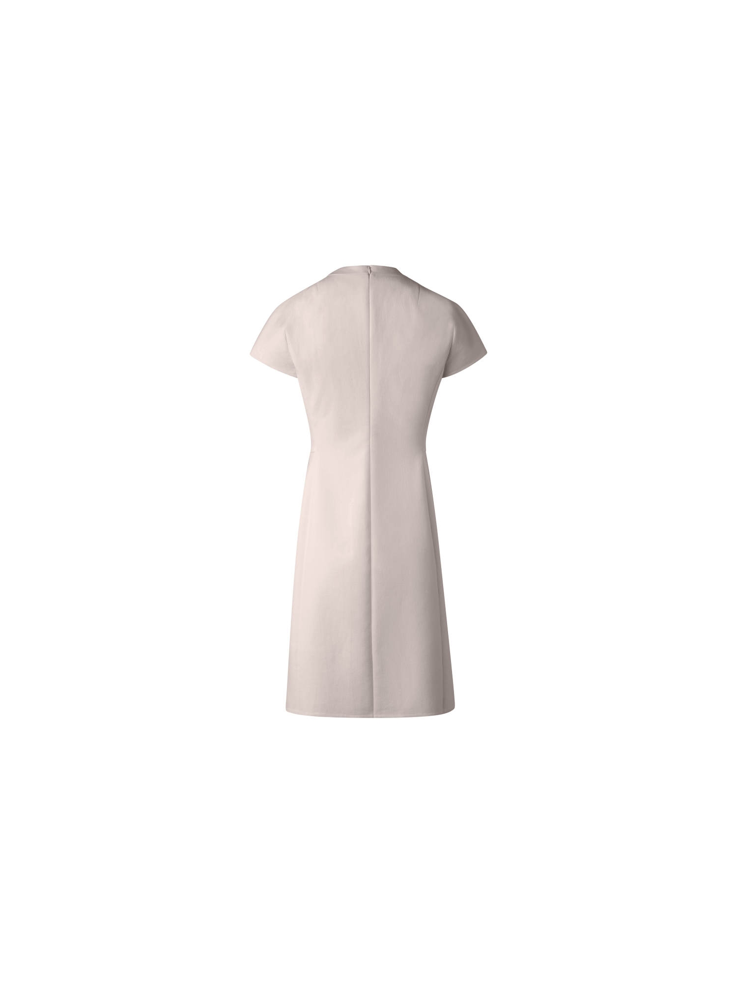 Designer Doubleface Etuikleid aus Baumwollseide - Beige