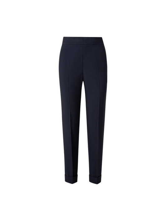 Designer Tapered Hose aus Crêpe - Dunkelblau - Blau