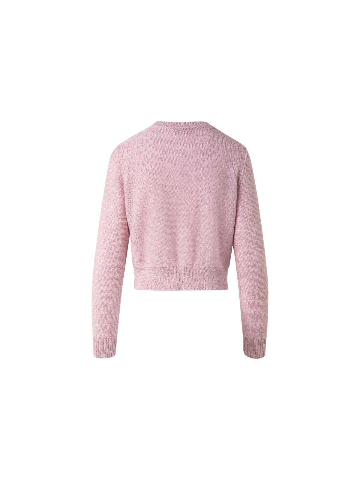 Designer Leinen-Baumwoll-Cardigan mit Micro-Pailletten - Rosa