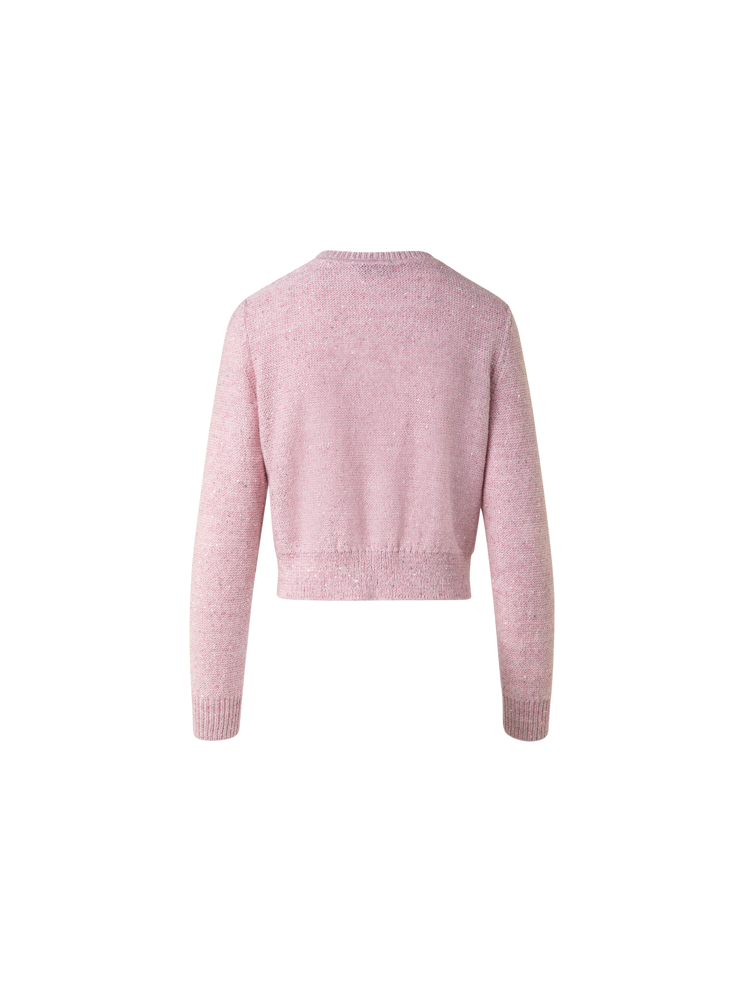 Designer Leinen-Baumwoll-Cardigan mit Micro-Pailletten - Rosa