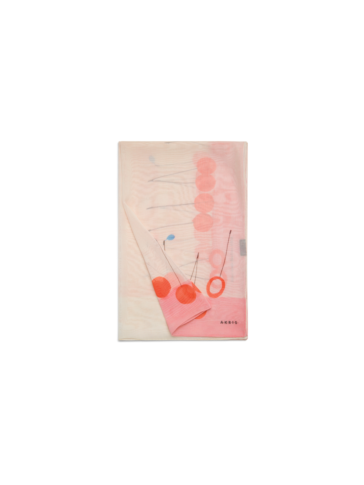 Designer Baumwoll-Seiden-Schal mit Cherries Druck - Bunt - Rot