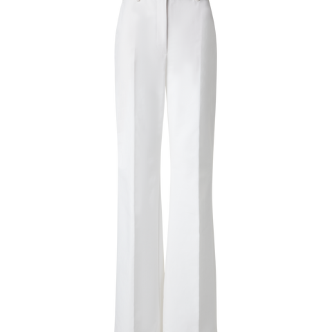 Wide Straight Cotton Stretch Pants