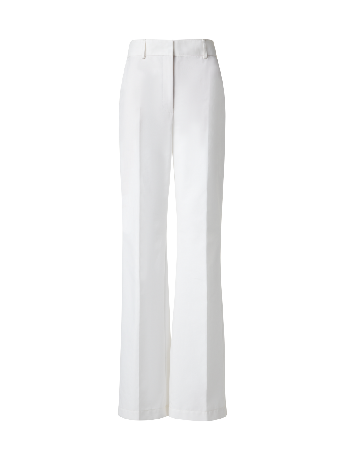 Designer Weite Gerade Hose aus Baumwoll-Stretch - Ecru - Weiss