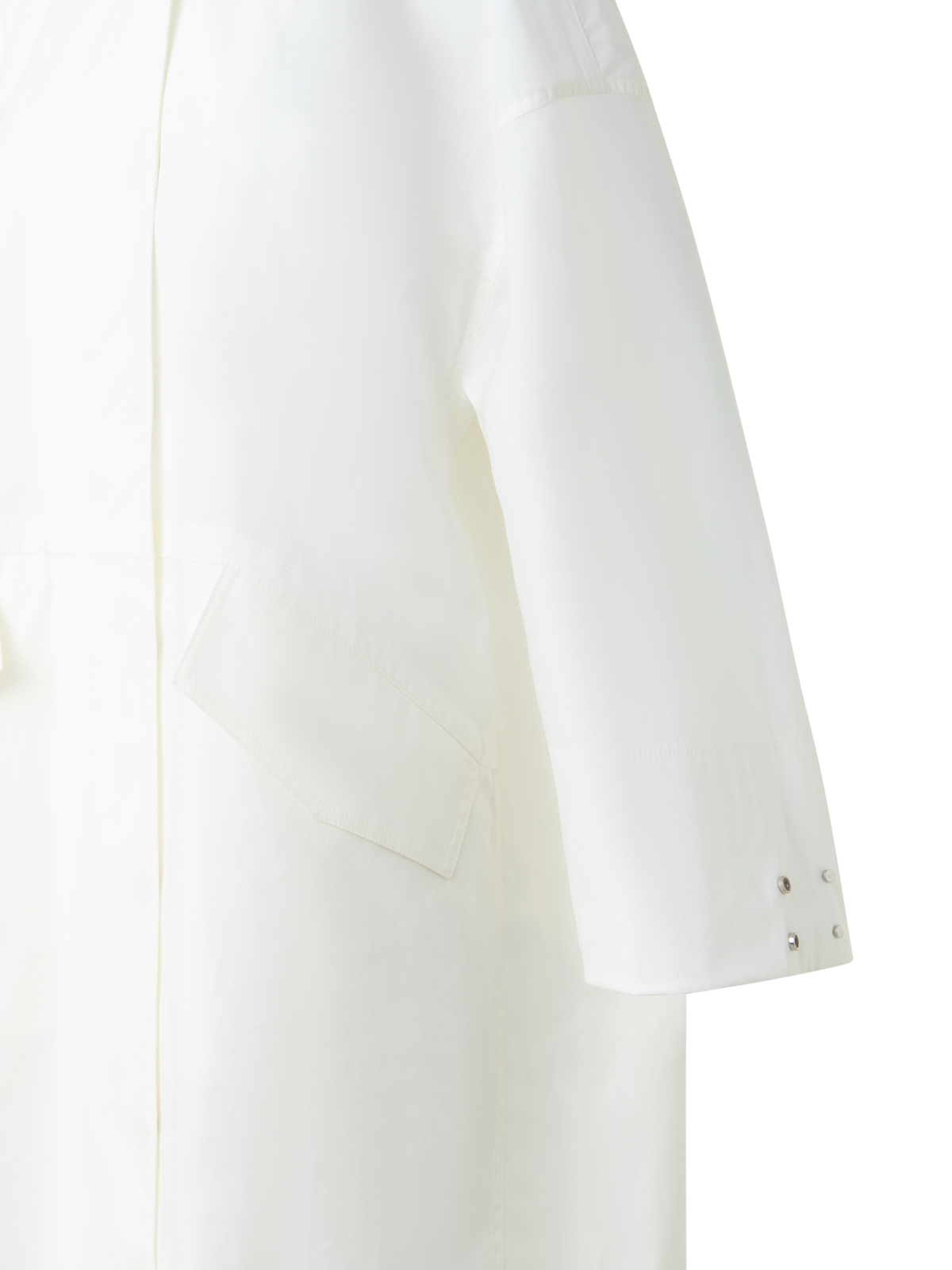 Designer Wasserabweisender Baumwoll-Parka mit Kapuze - Ecru - Weiss