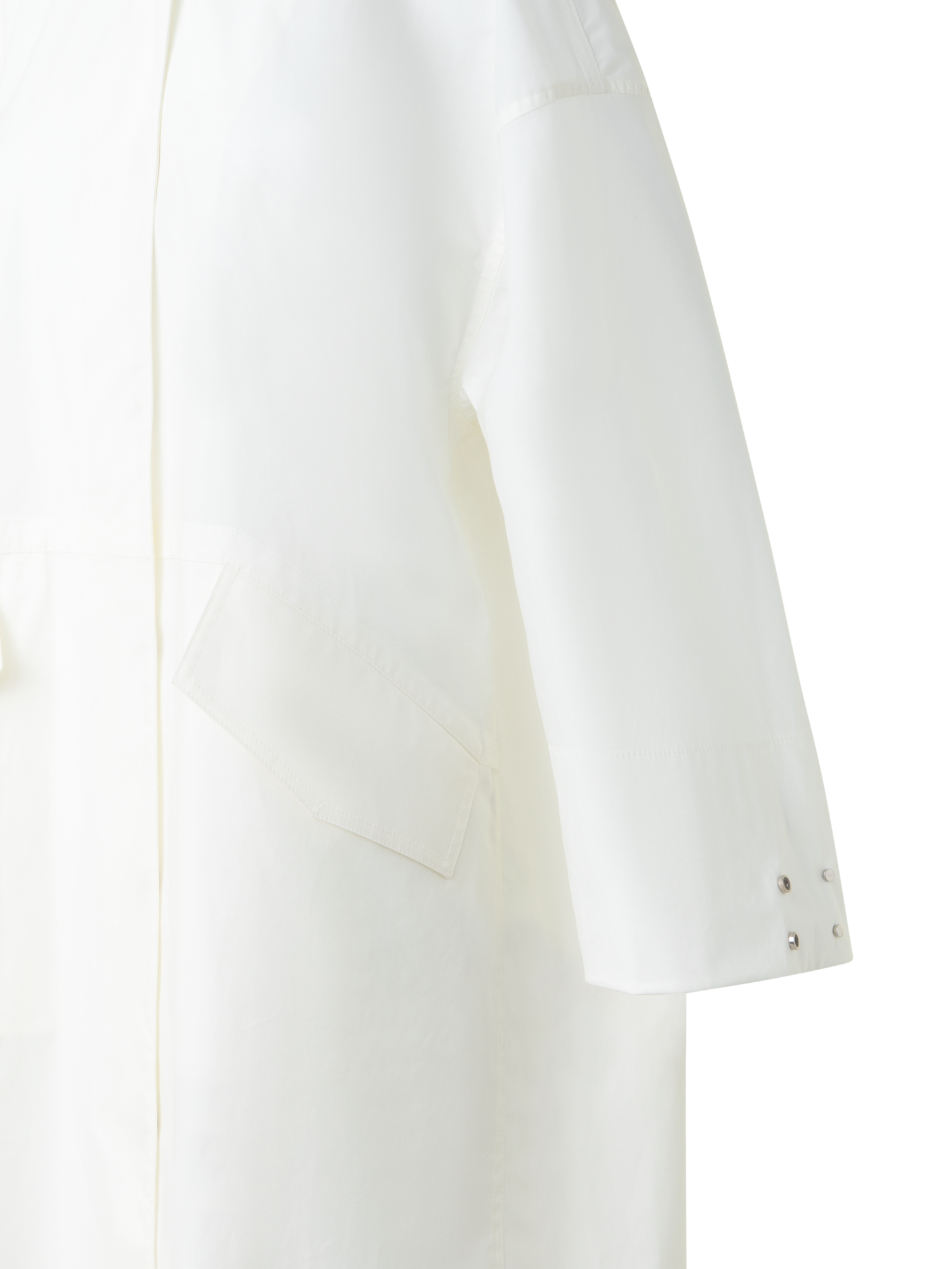 Designer Wasserabweisender Baumwoll-Parka mit Kapuze - Ecru - Weiss