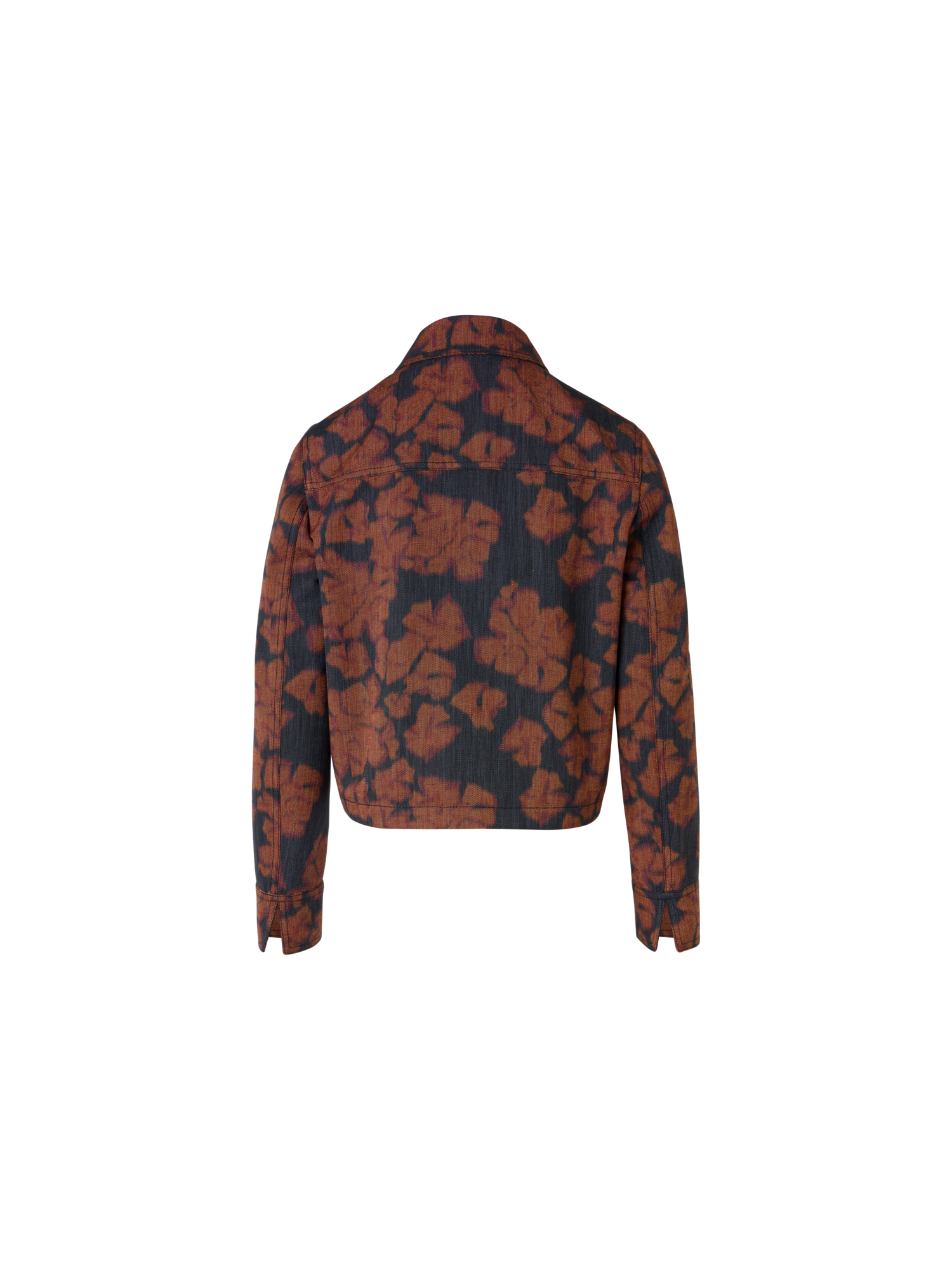 Designer Langärmelige Kurzjacke mit Ikat Flower Print - Bunt