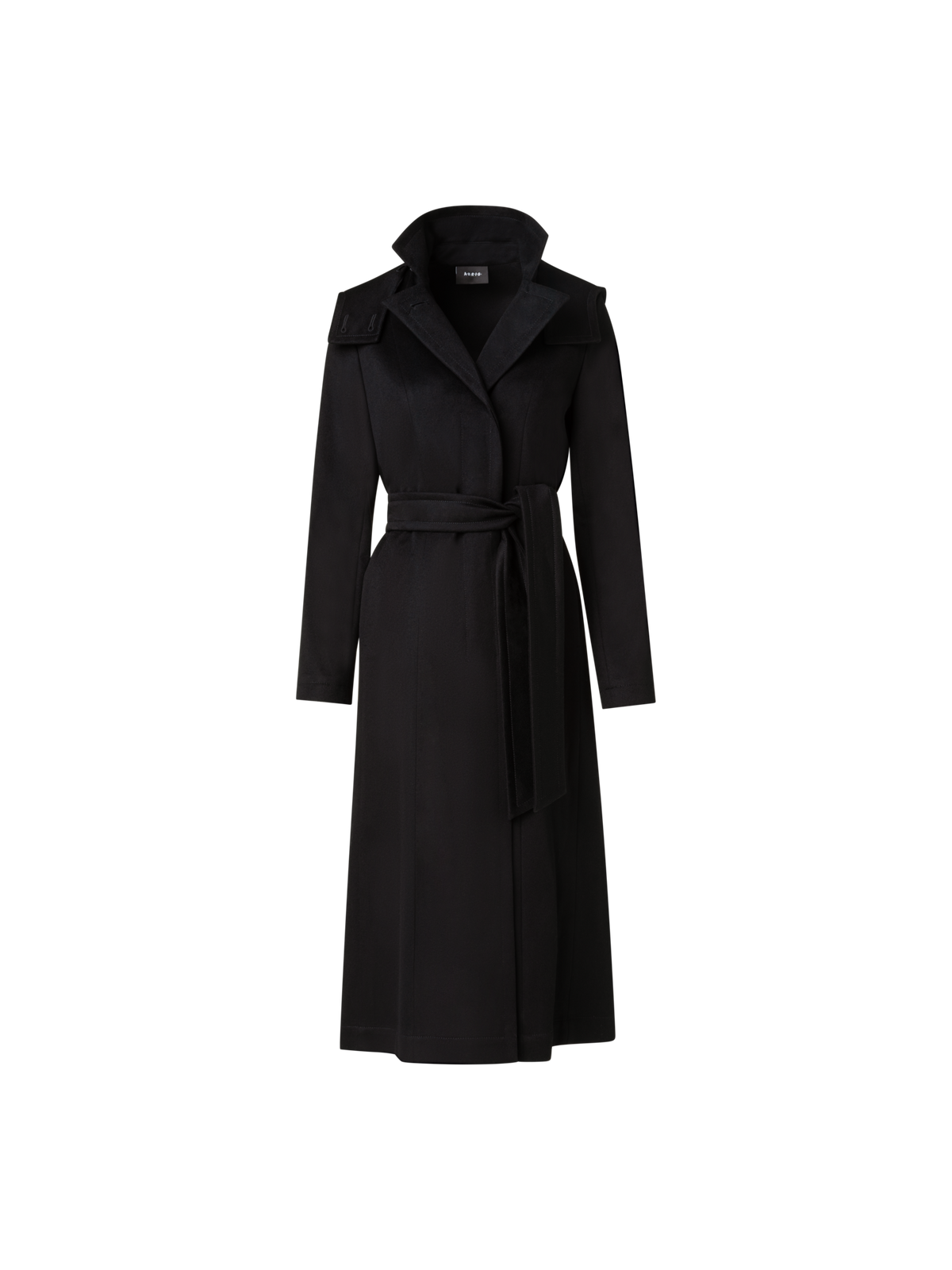 Designer Kaschmirmantel mit Storm-System® Finish - Schwarz