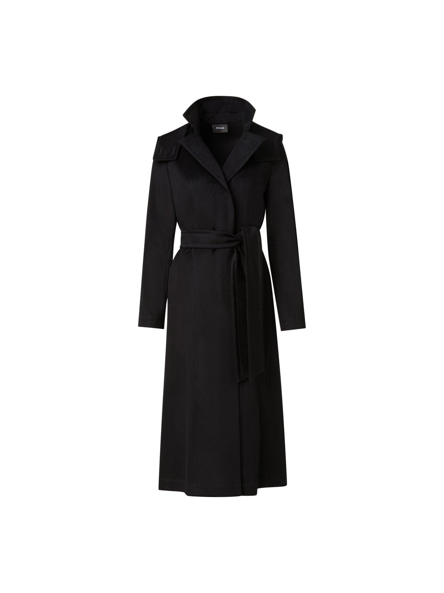 Designer Kaschmirmantel mit Storm-System® Finish - Schwarz