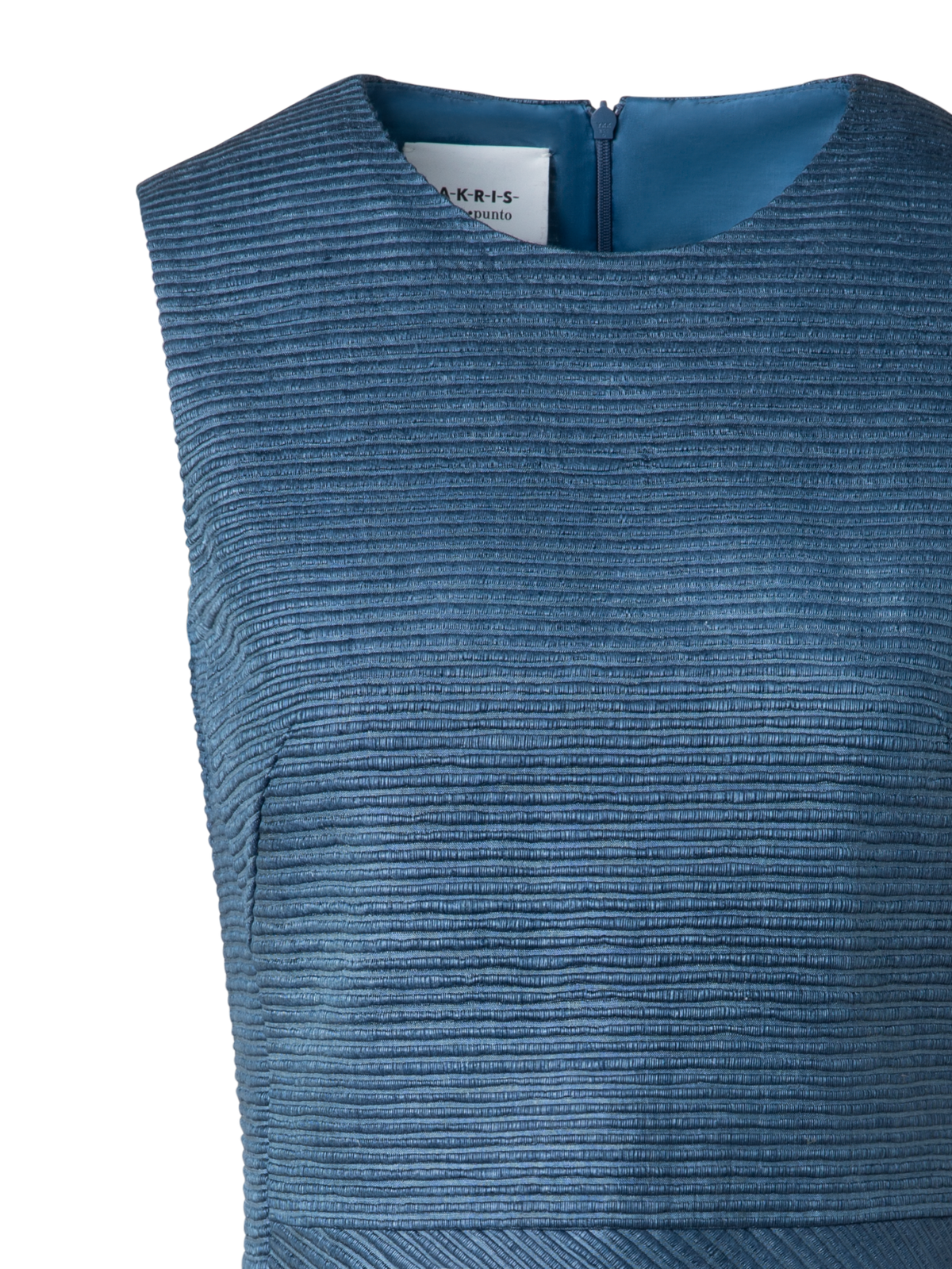 Designer Seiden-Cocktailkleid mit A-Linien-Rock - Blau