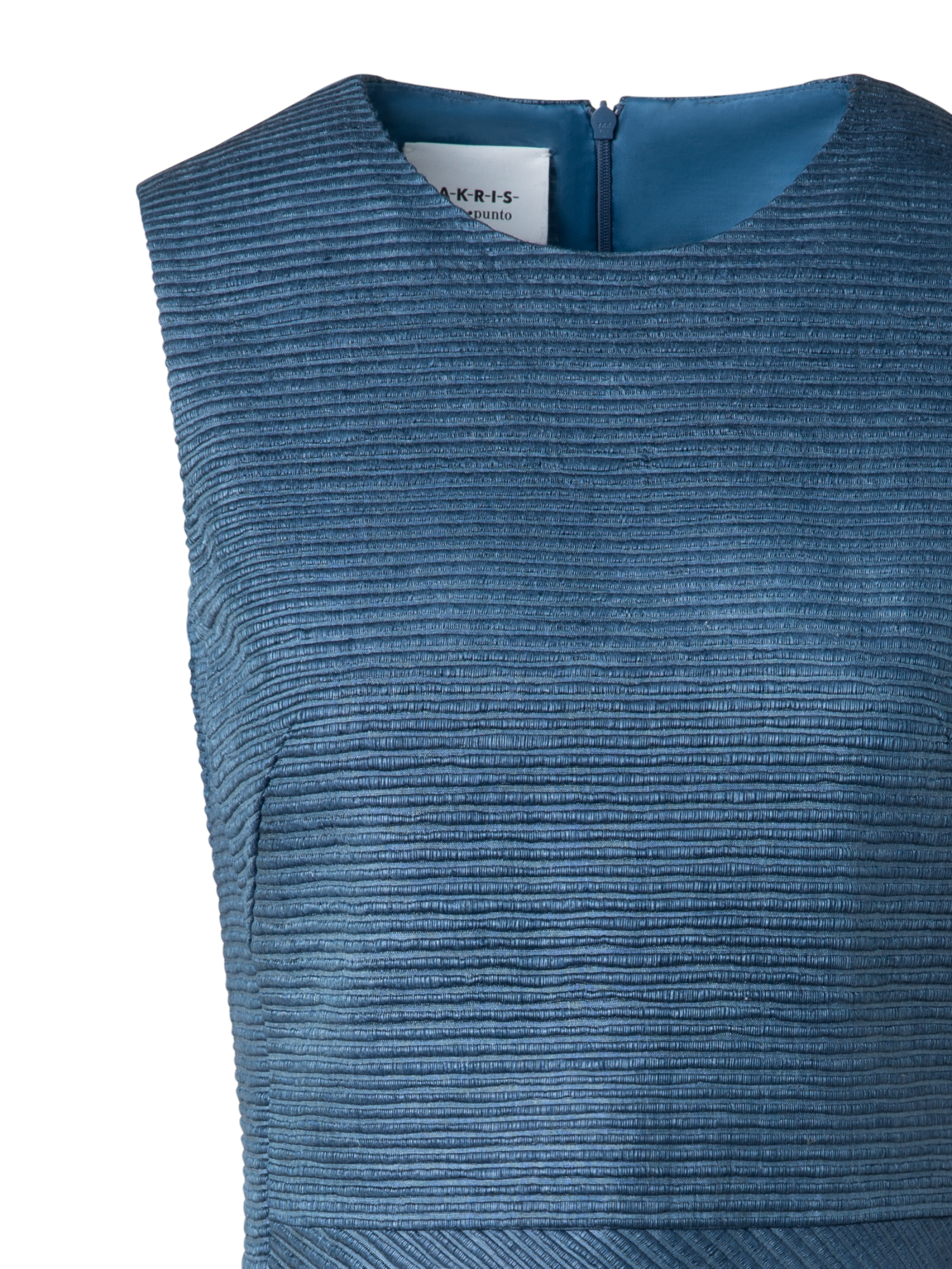 Designer Seiden-Cocktailkleid mit A-Linien-Rock - Blau