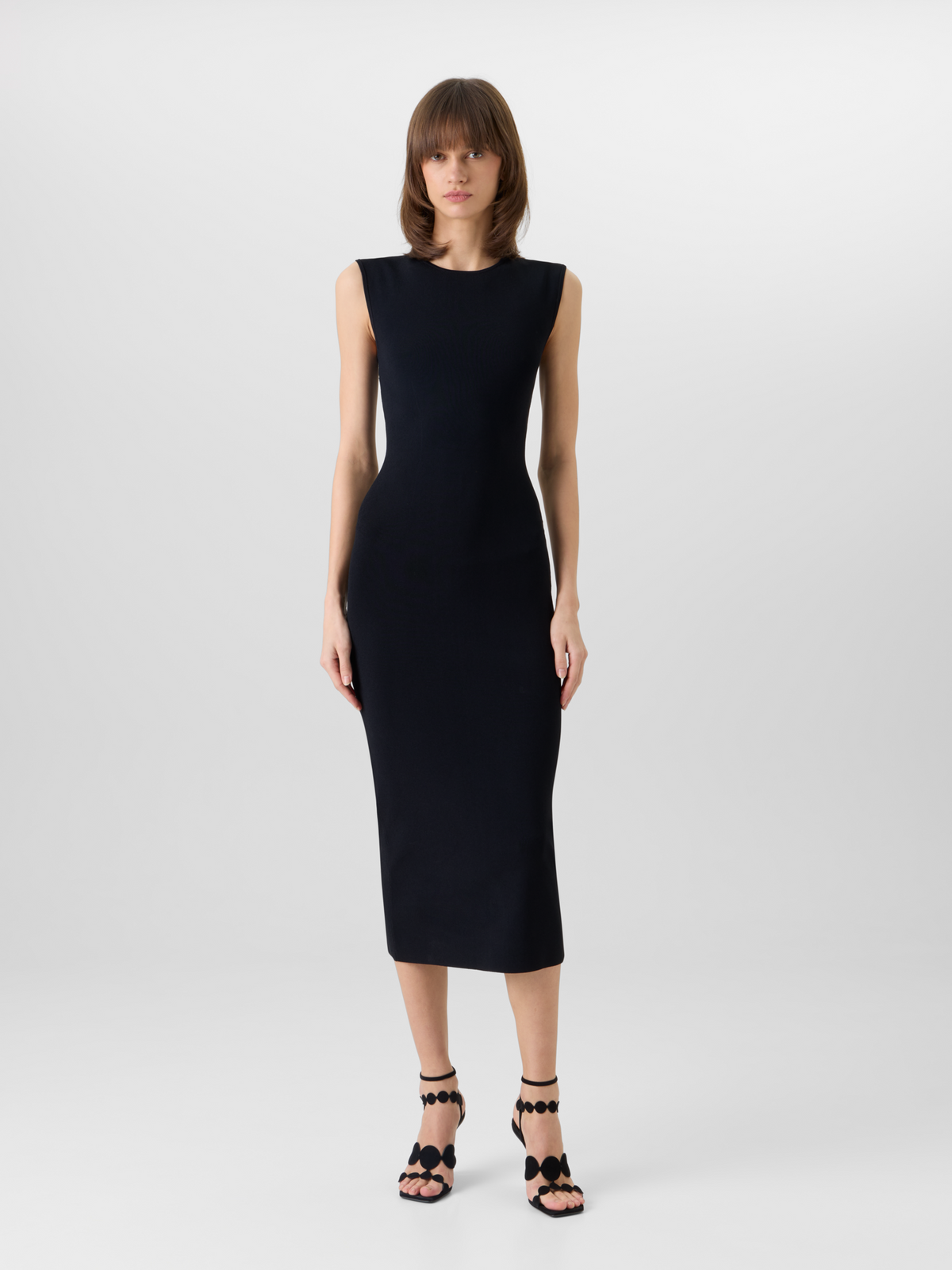 Designer Ärmelloses Kleid aus Signature-Viskose-Jersey - Schwarz #editorial