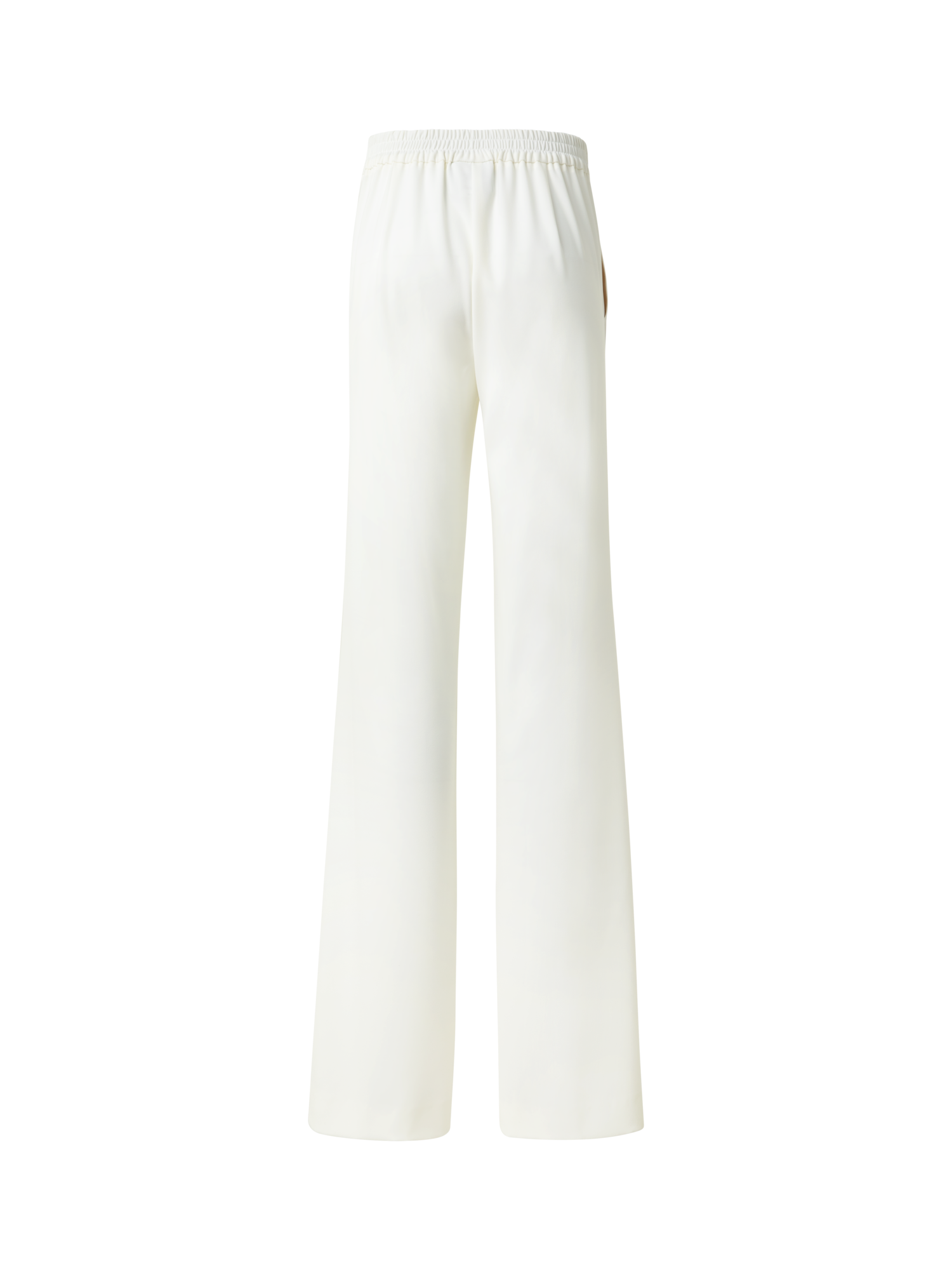 Designer Gerade Laser-Cut-Hose mit elastischem Bund - Ecru - Weiss
