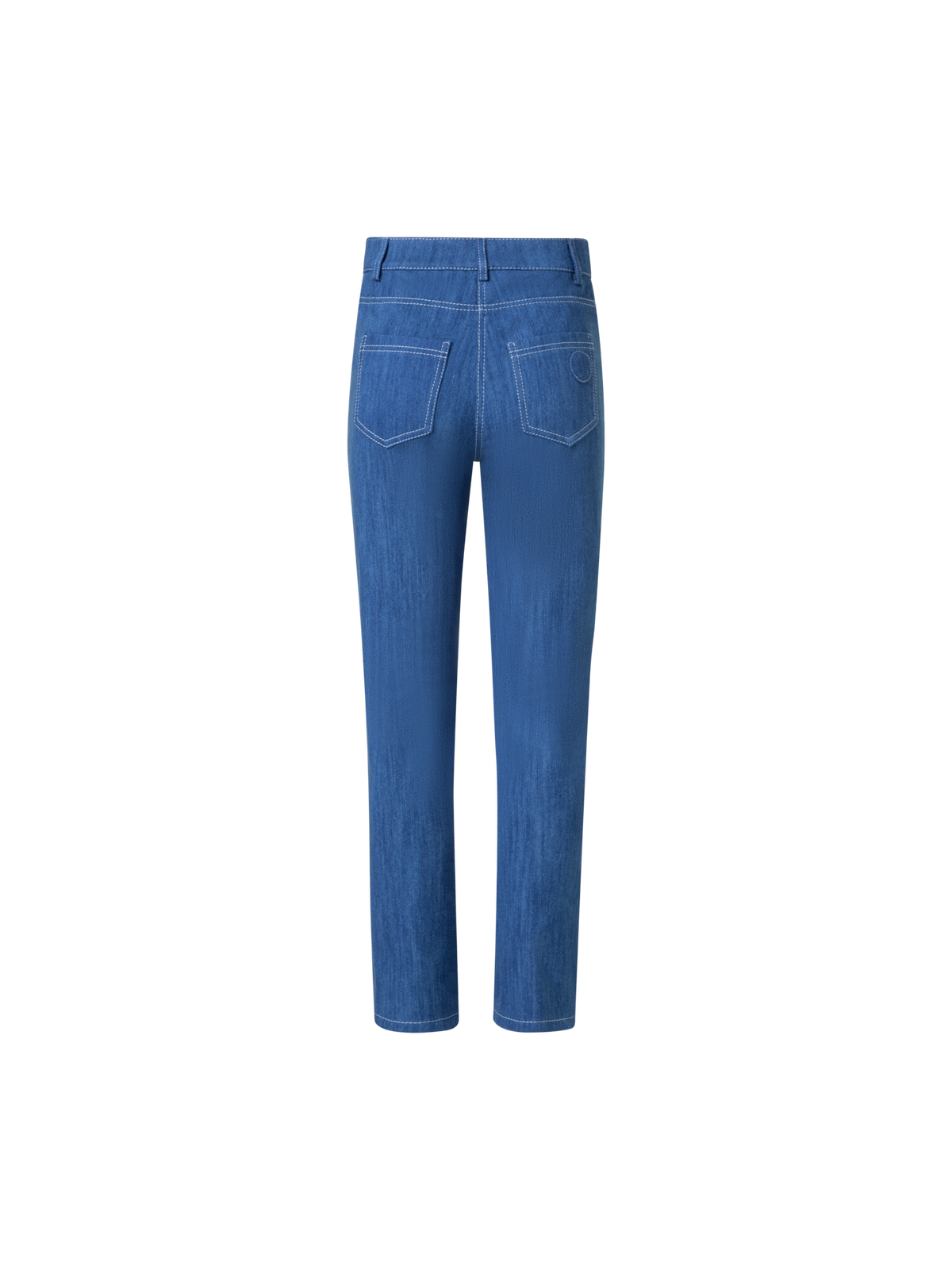 Designer Cropped Gerade Hose aus Stretch Baumwoll-Denim - Blau