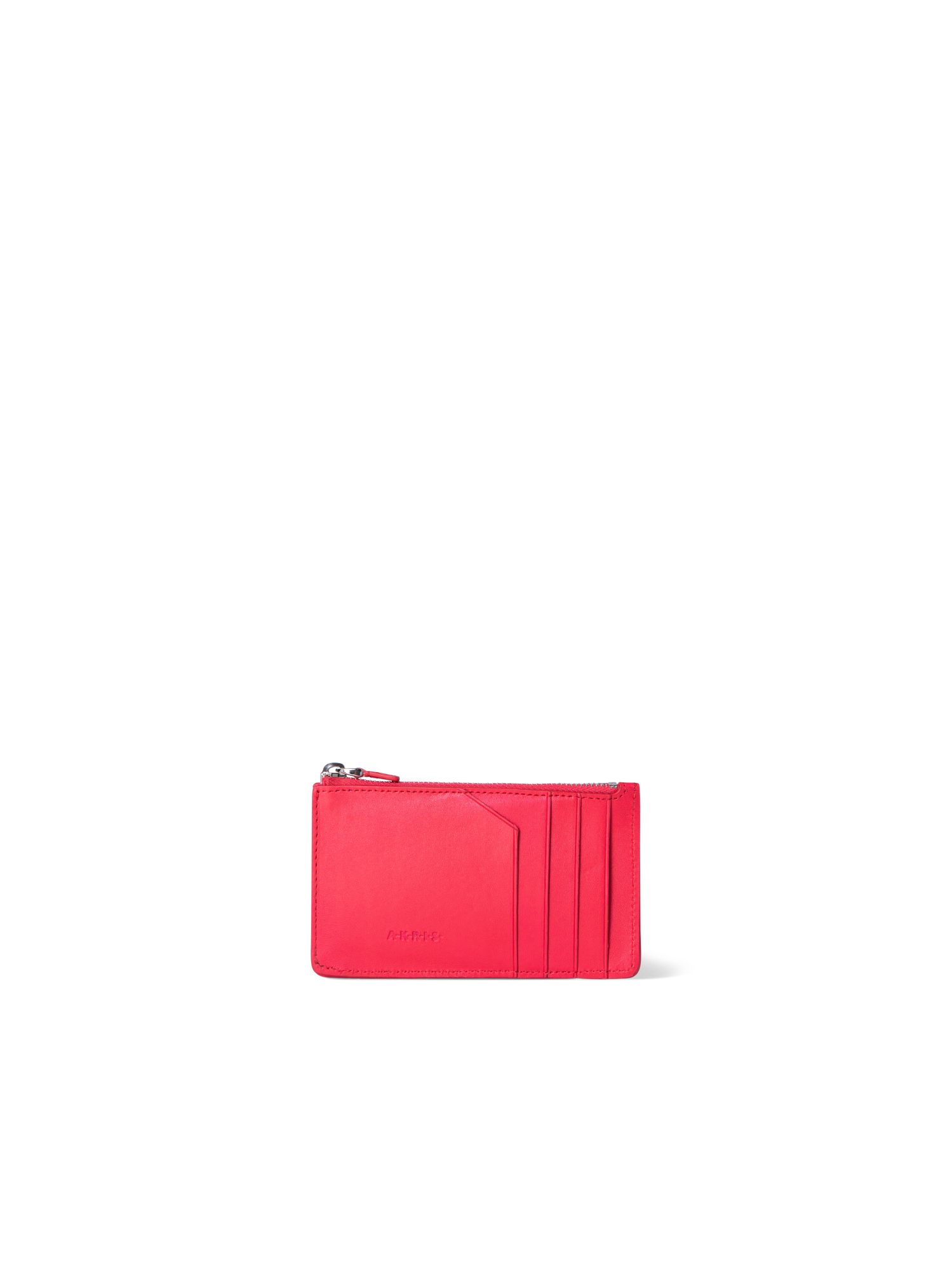 Designer Kartenetui aus Rosshaar und Leder - Rot