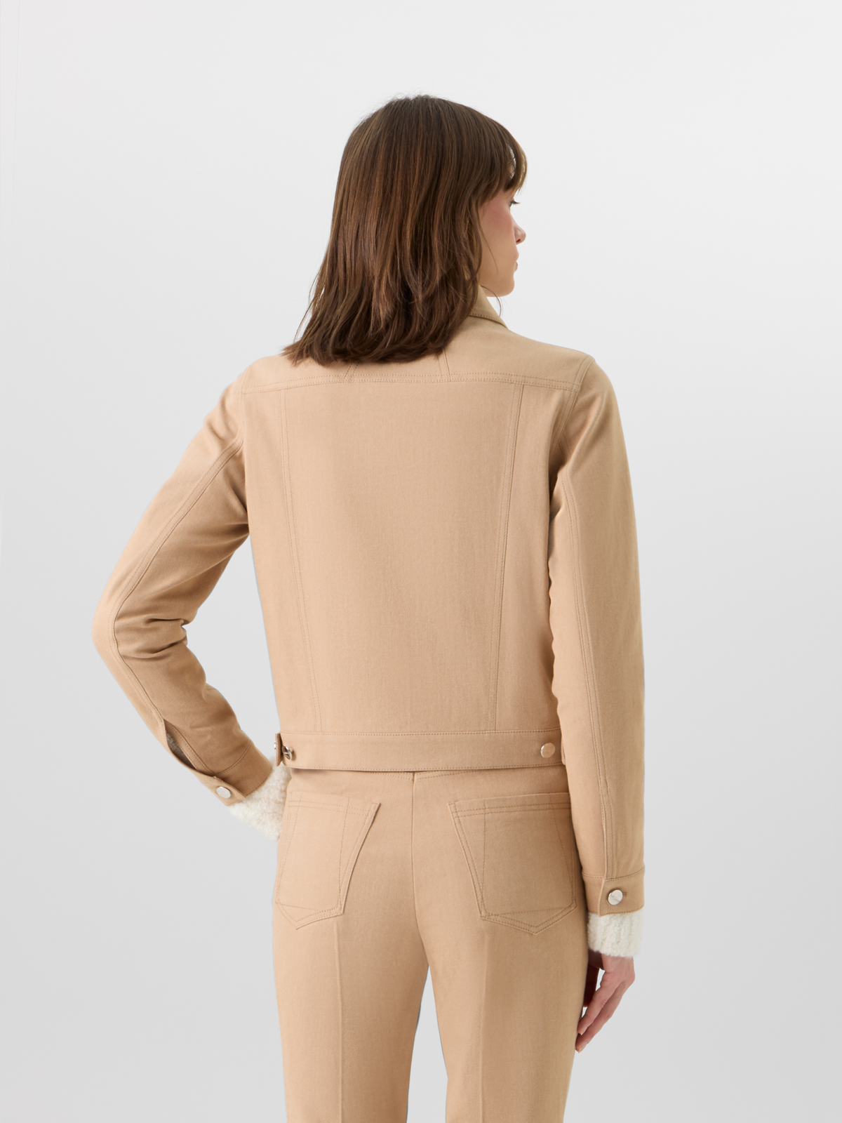 Designer Hilbert Kurzjacke aus Stretch-Baumwoll-Denim - Beige #editorial