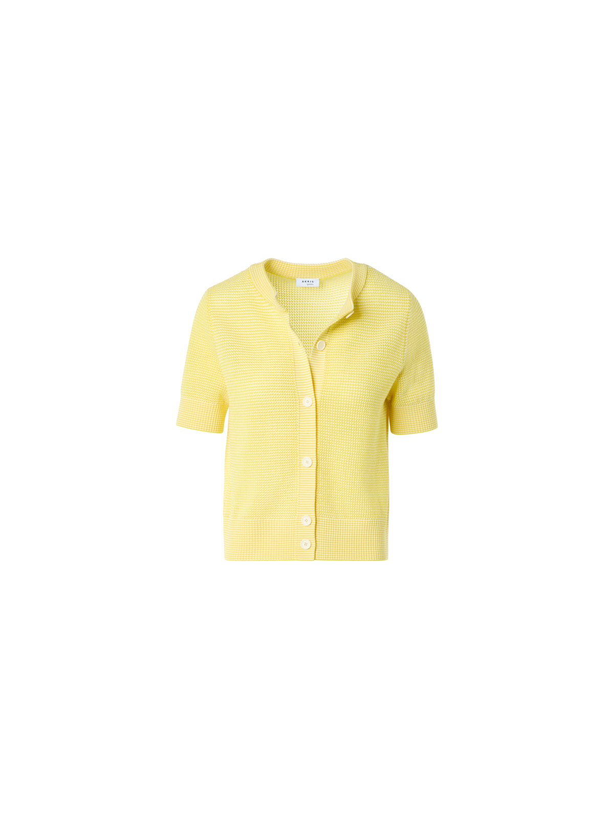 Designer Cropped Bolero-Cardigan aus Merinowolle - Gelb