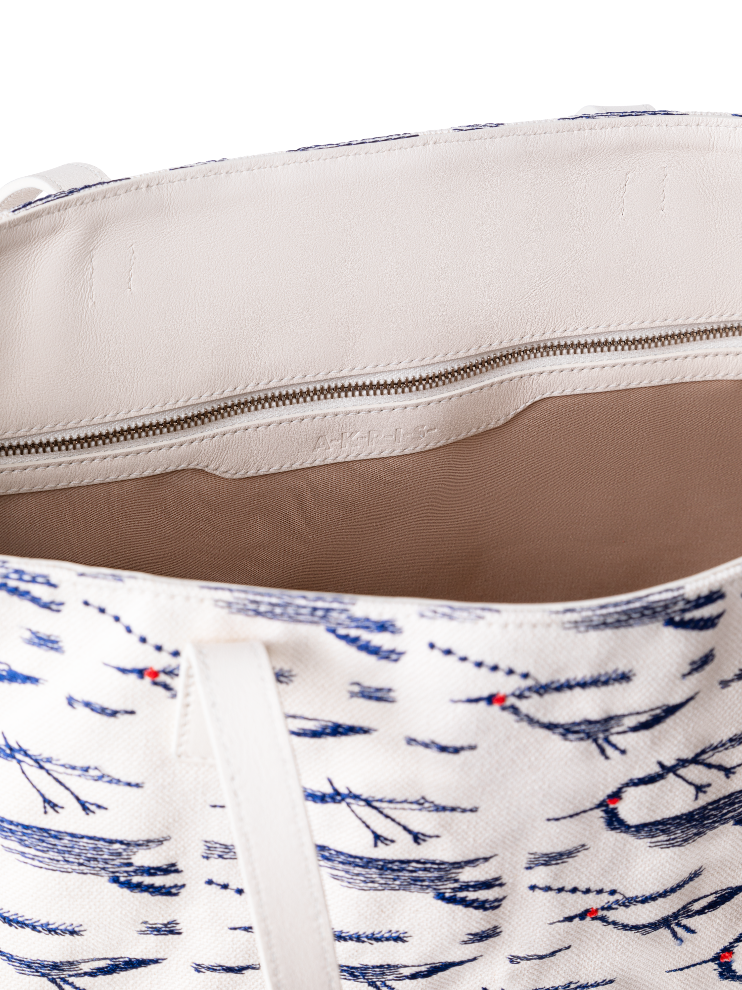 Designer Ai Medium Shoulder Tote - Weiss - Blau - Bunt - Ecru