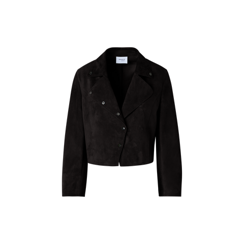 Bracelet-Sleeve Suede Leather Short Jacket