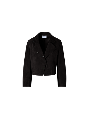 Designer Kurzjacke aus Wildleder - Schwarz