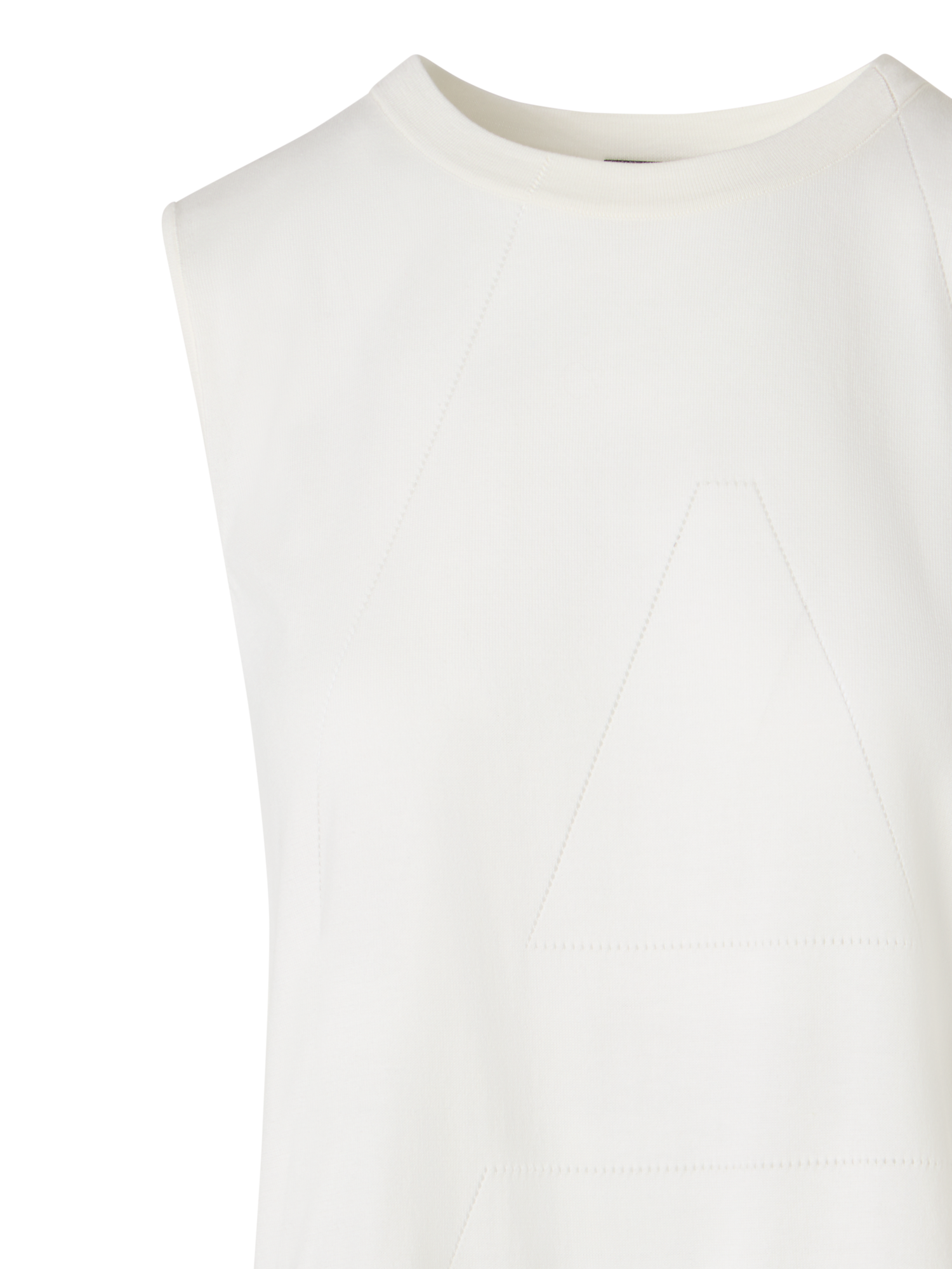 Designer Ärmelloses Stricktop aus Sea-Island-Baumwolle - Ecru