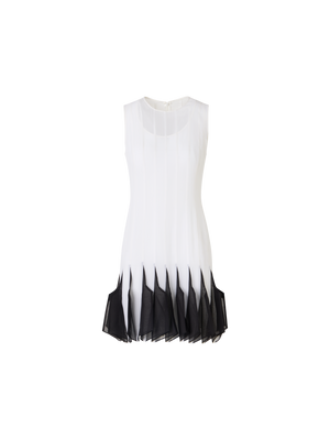 Designer Midikleid aus Seide mit High-Plains-Einsätzen - Ecru