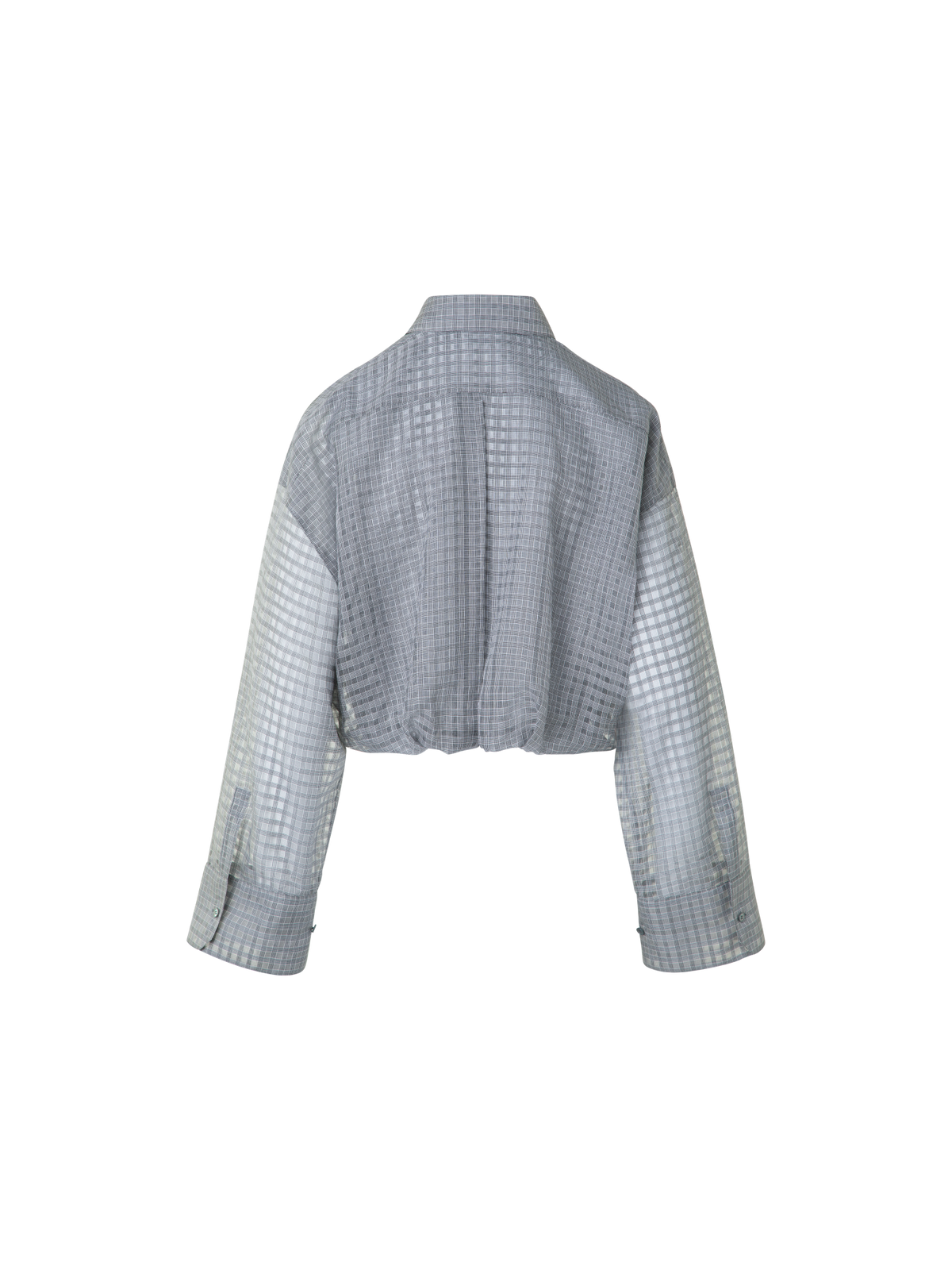 Designer Semi-Transparente Bluse mit plissierter Taille - Schwarz - Grau - Bunt