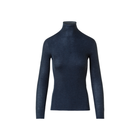 Kaschmir Seide Rippenstrick Stehkragen Pulli