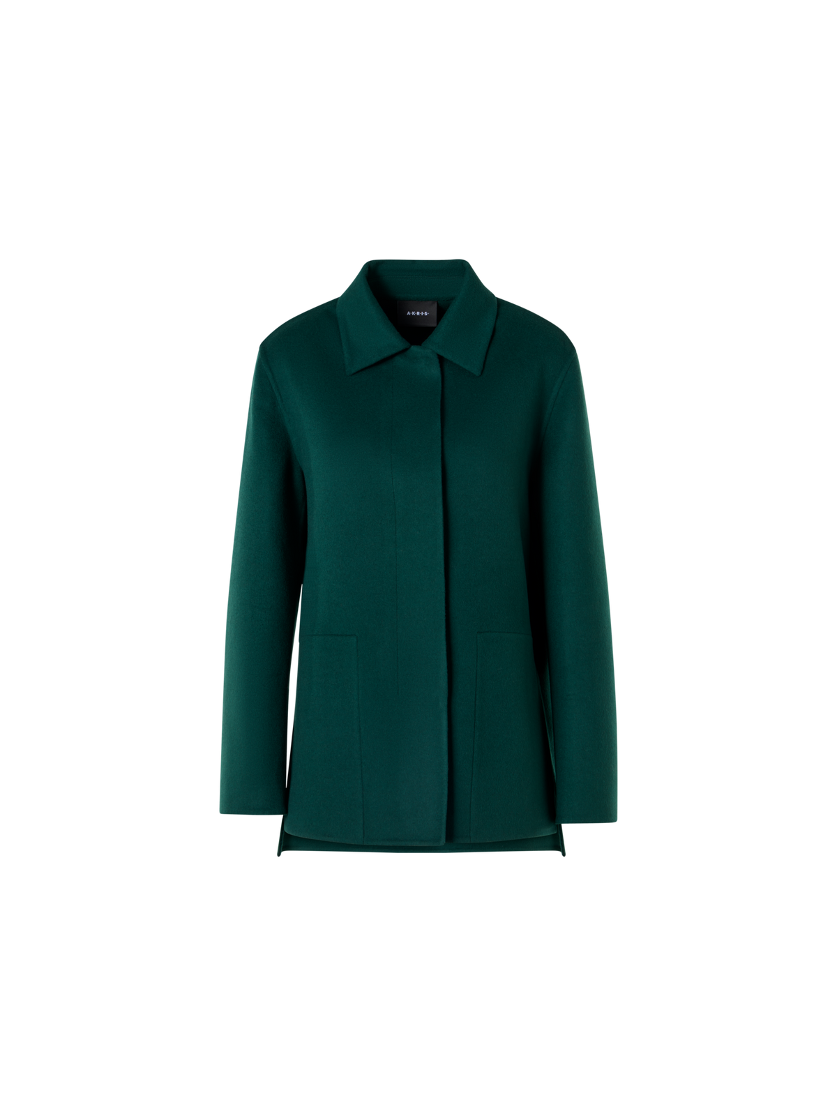 Designer Oversize Hemdjacke aus Kaschmir-Double-Face - Grün