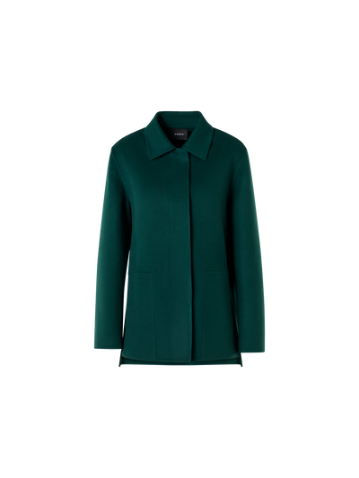 Designer Oversize Hemdjacke aus Kaschmir-Double-Face - Grün