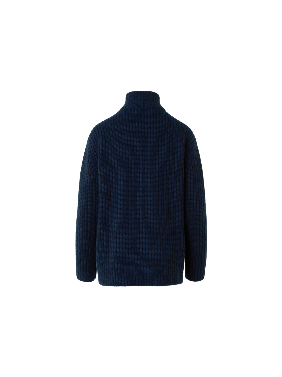 Designer Kaschmir Stehkragen Grobstrick Cardigan - Dunkelblau - Blau