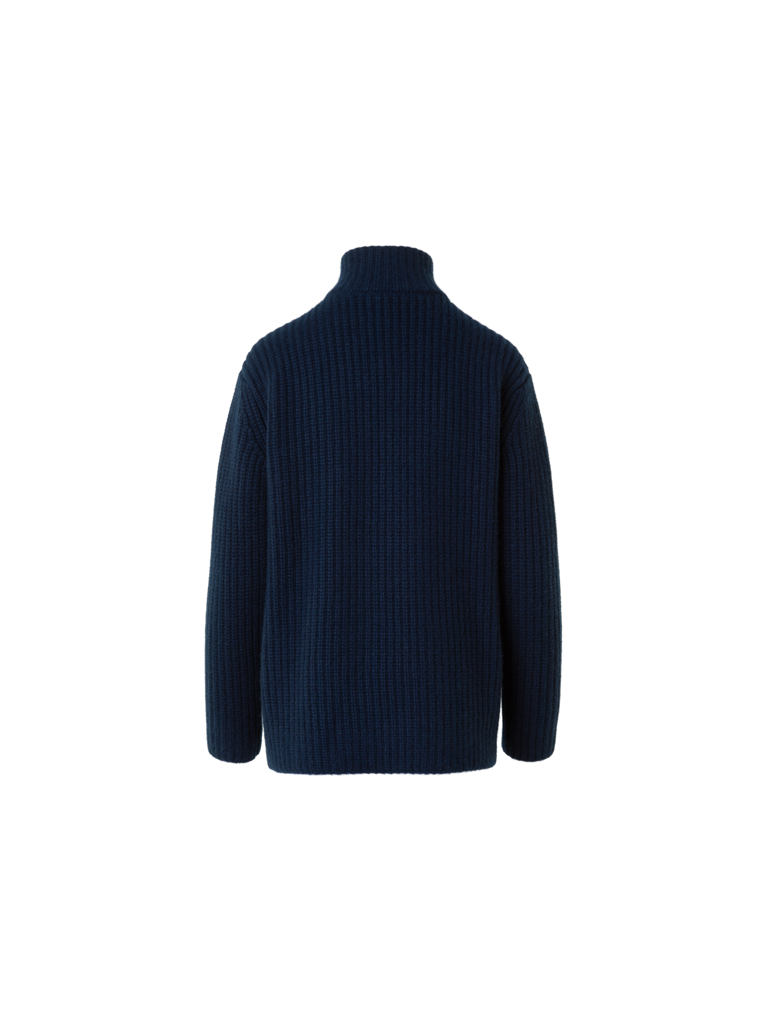 Designer Kaschmir Stehkragen Grobstrick Cardigan - Dunkelblau - Blau