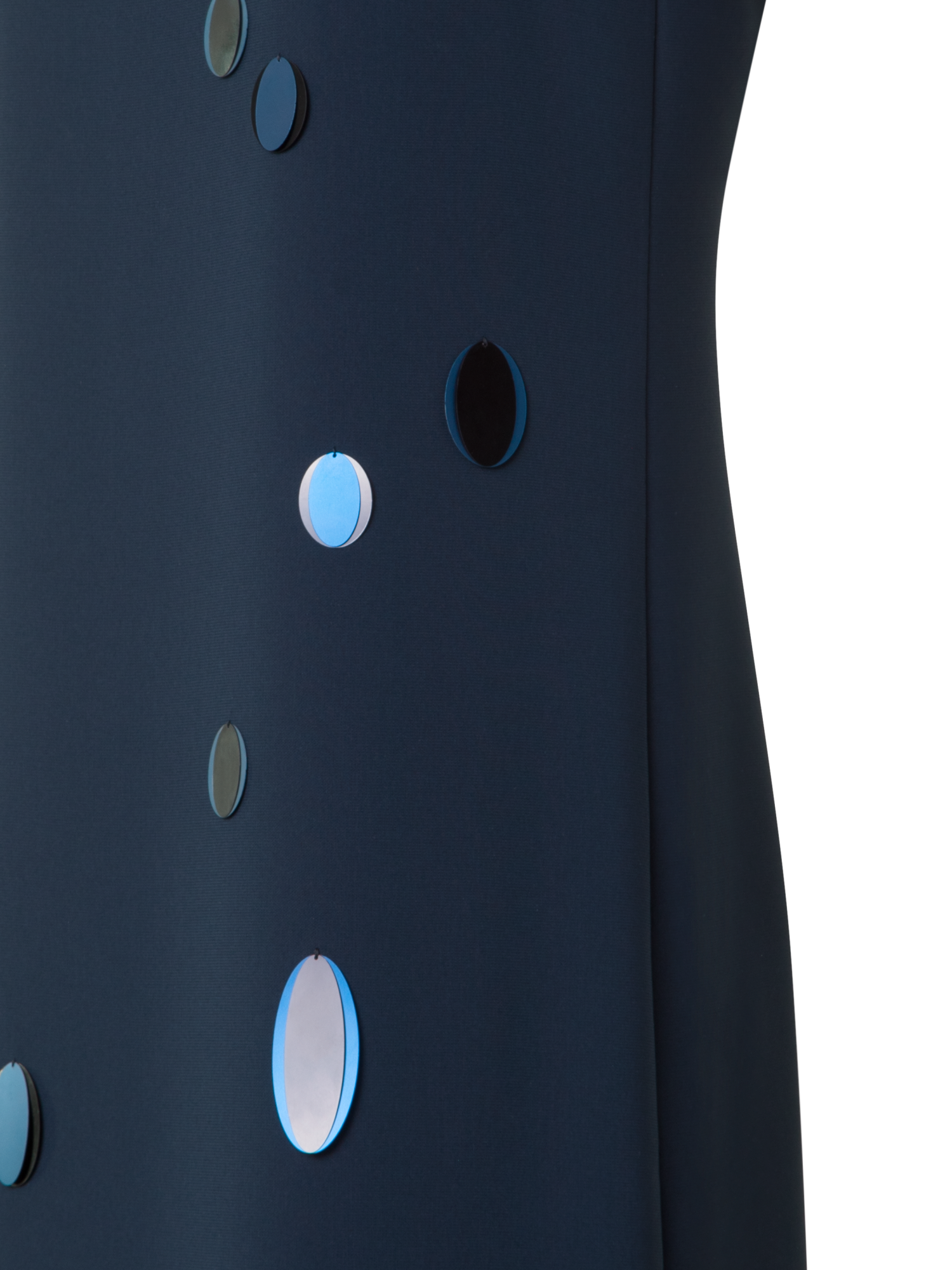 Designer Festes Laser Cut Tunikakleid mit Dropping Dots - Dunkelblau - Blau