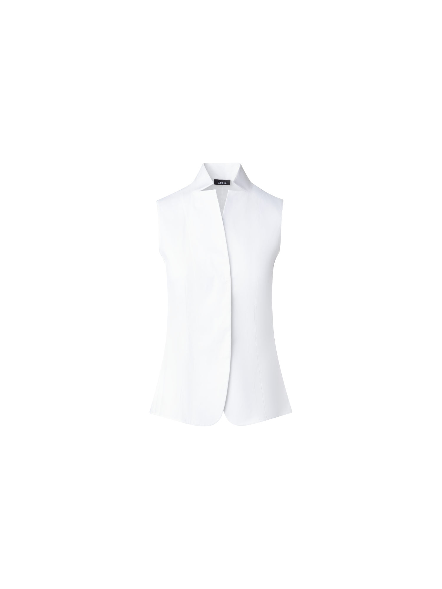 Designer Ärmellose Baumwollstretch-Gilet-Bluse - Weiss