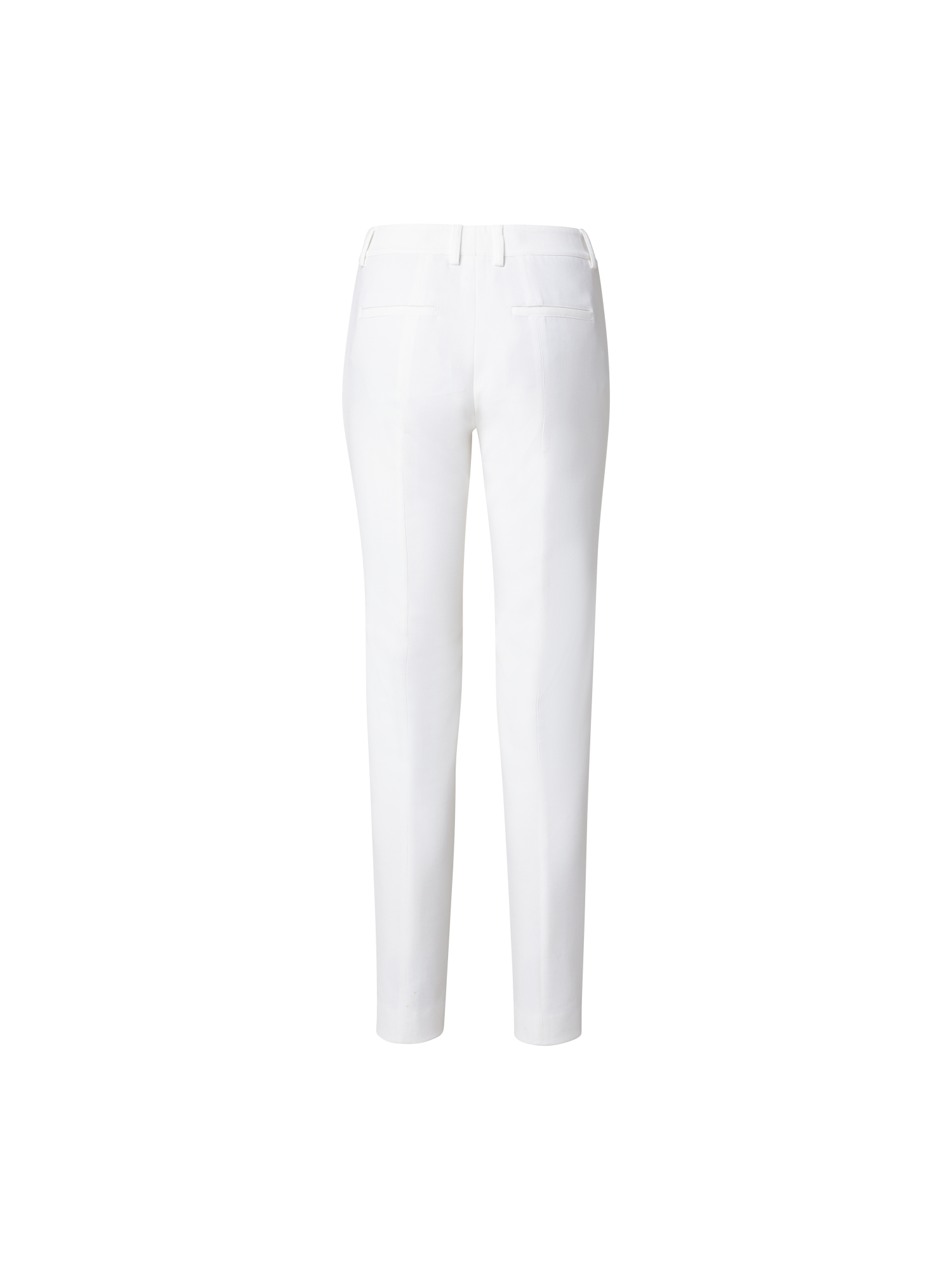 Designer Gerade Hose aus Jersey-Stretch - Ecru - Weiss
