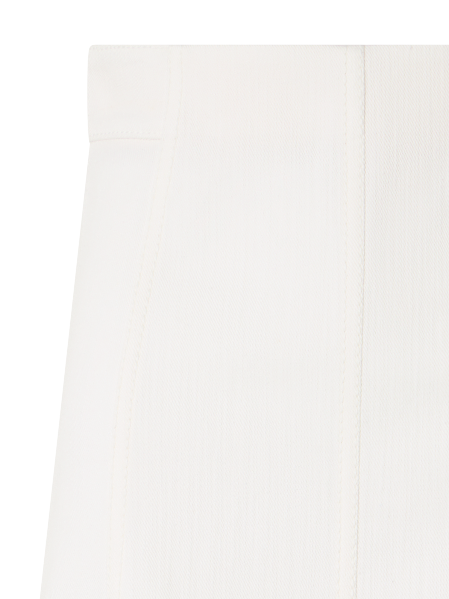 Designer Ausgestellter Midirock aus Baumwoll-Stretch-Denim - Weiss