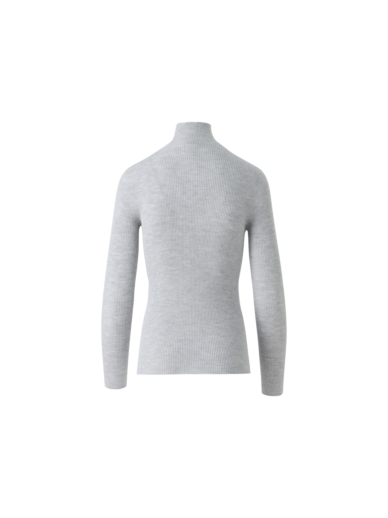 Designer Kaschmir-Seiden-Strickpullover mit Stehkragen - Grau