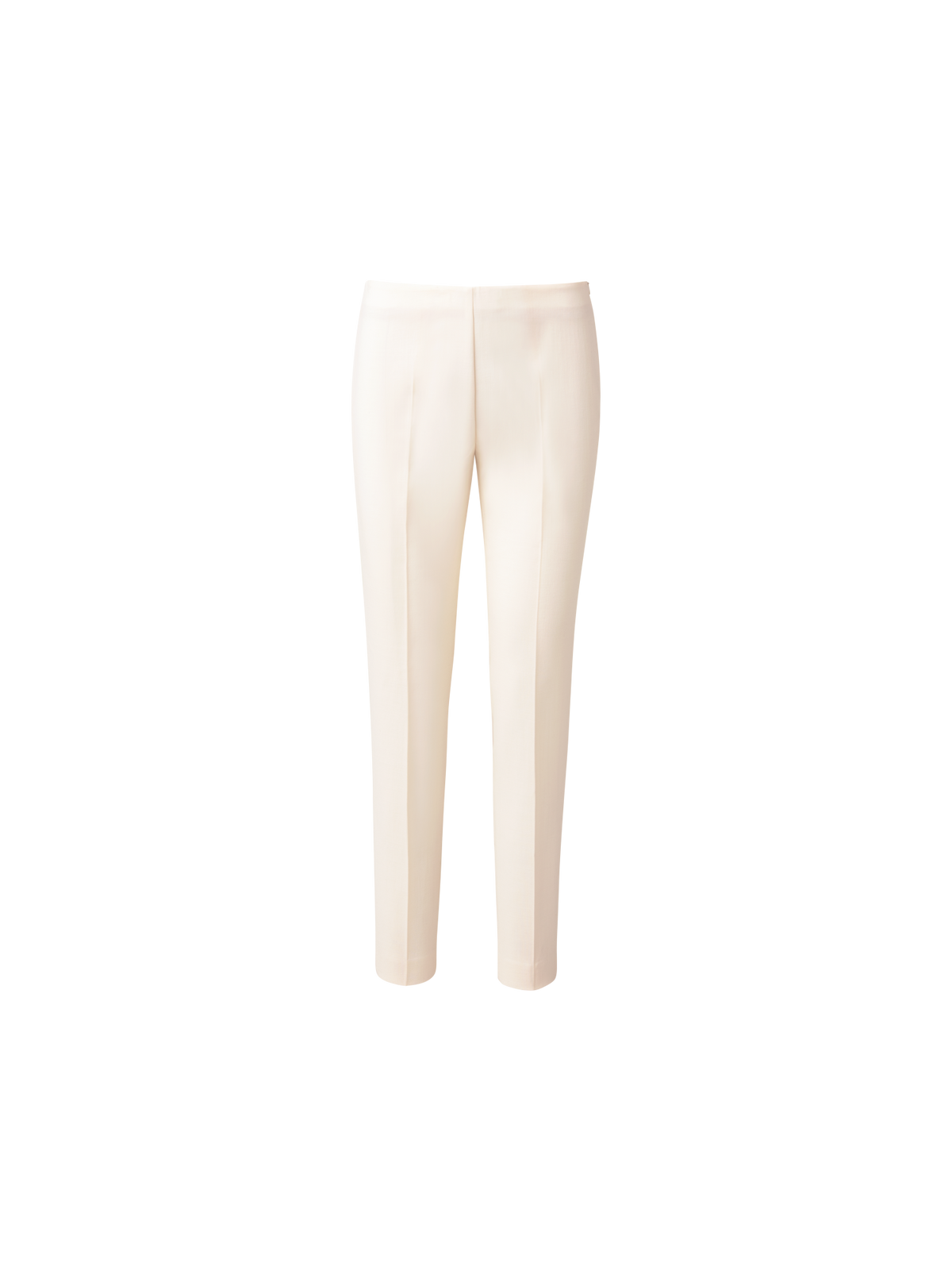 Designer Slim Hose aus Woll-Doubleface - Ecru - Weiss