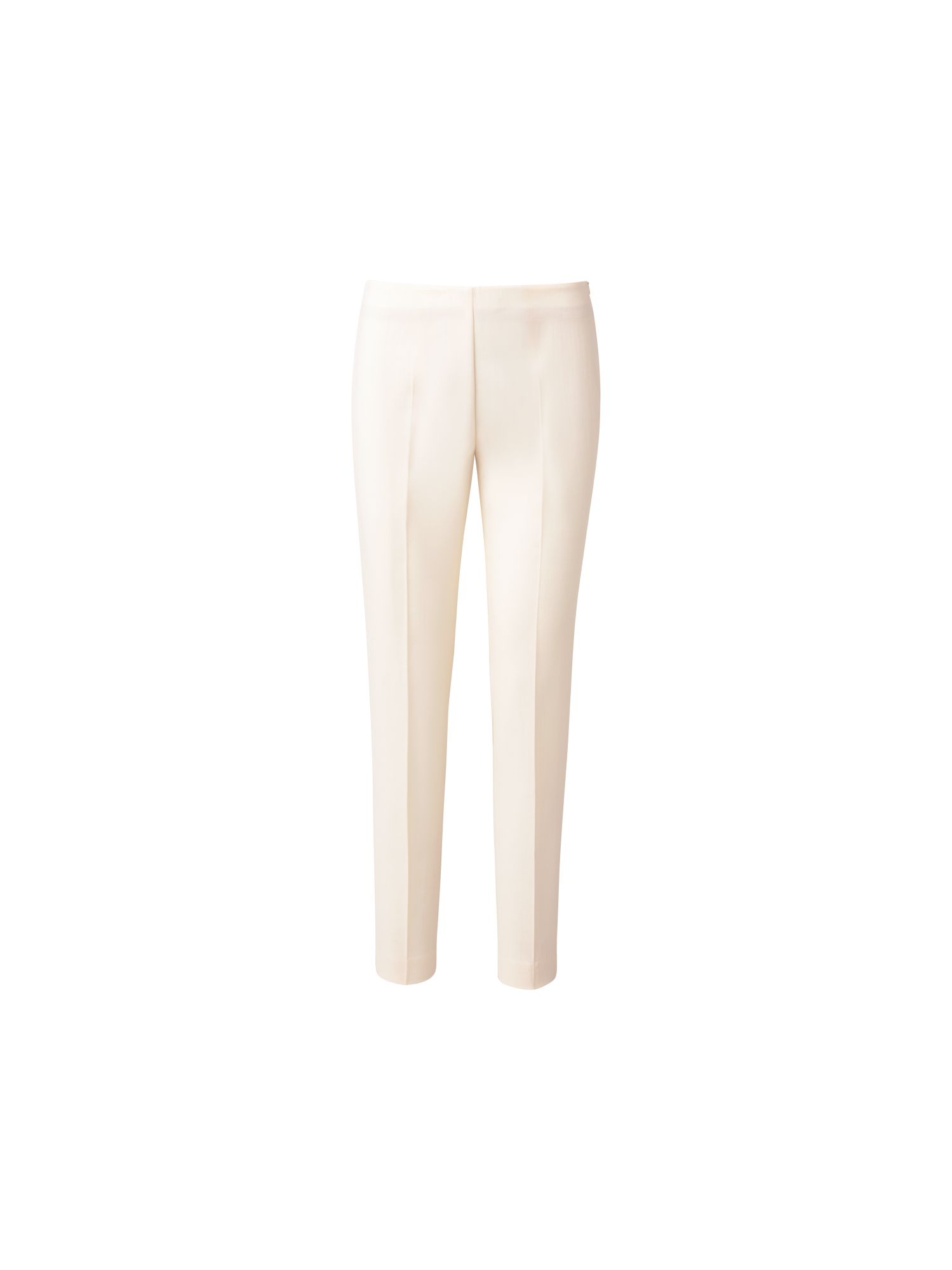 Designer Slim Hose aus Woll-Doubleface - Ecru - Weiss