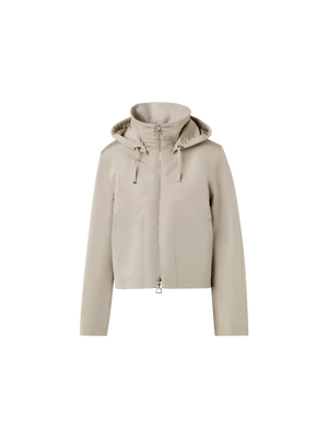 Designer Wendejacke aus Kaschmirjersey und Seide - Beige