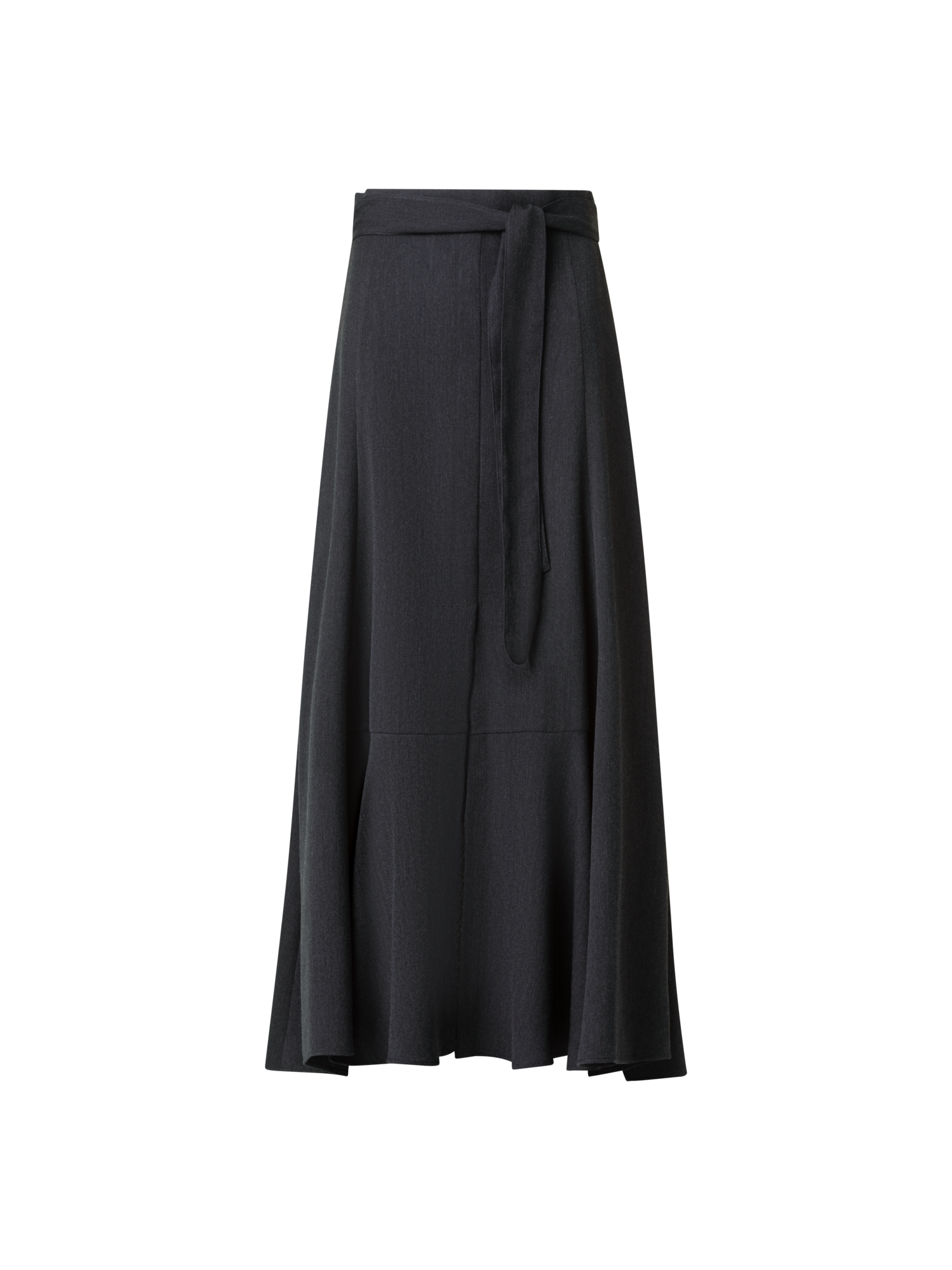 Designer Langer weiter Boho Wollflanell Rock  - Grau