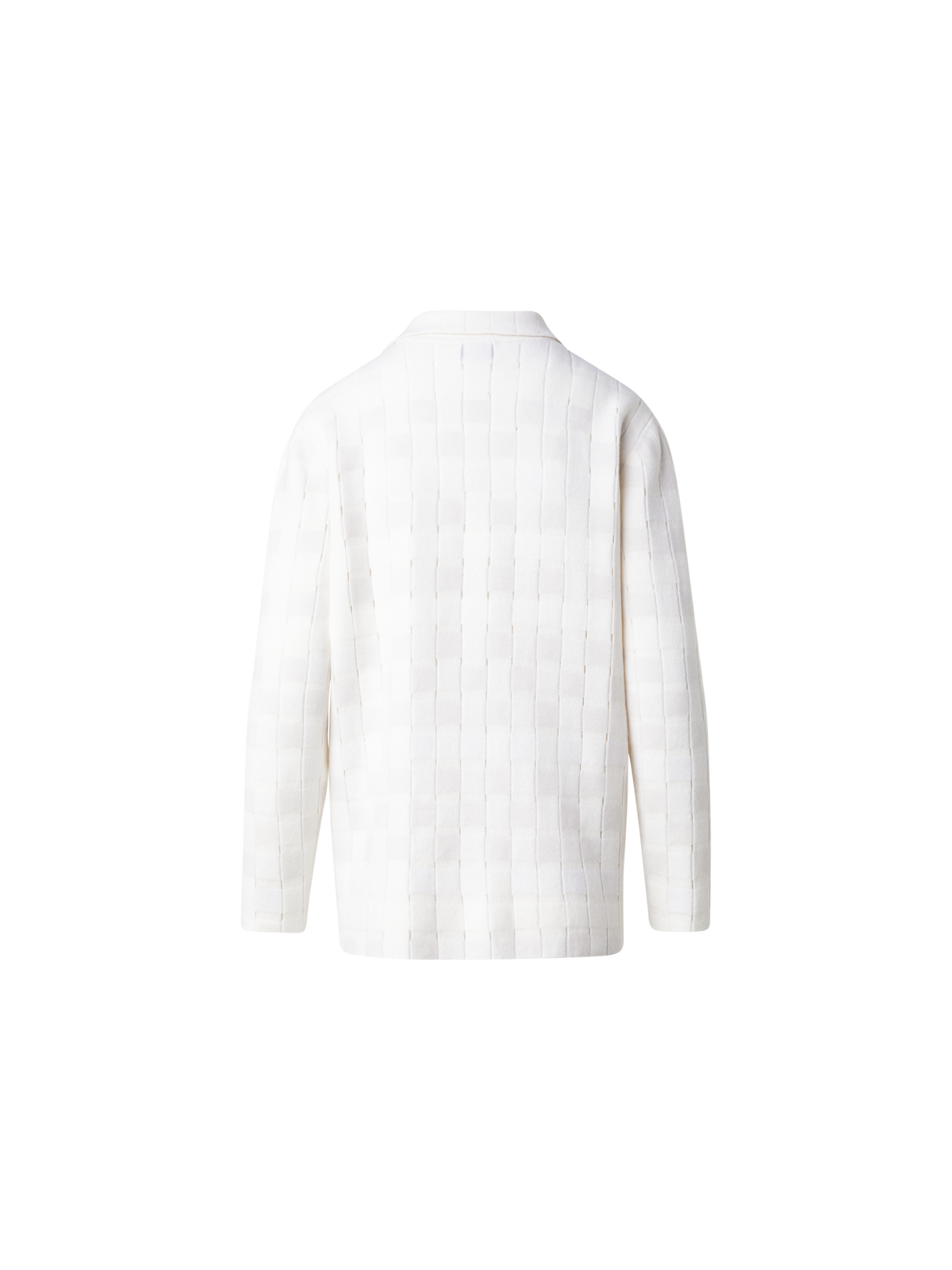 Designer Lange Strickjacke aus Kaschmir-Woll-Mischung - Ecru - Weiss