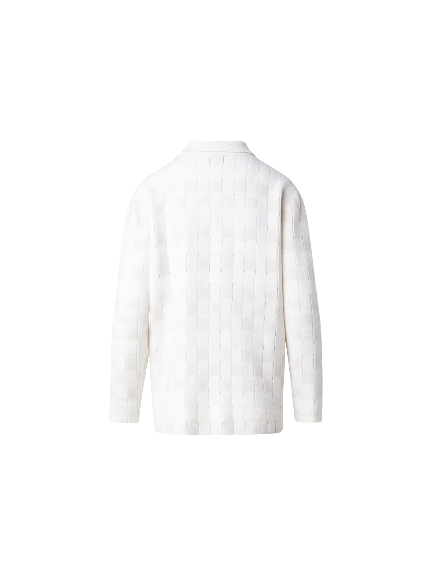 Designer Lange Strickjacke aus Kaschmir-Woll-Mischung - Ecru - Weiss