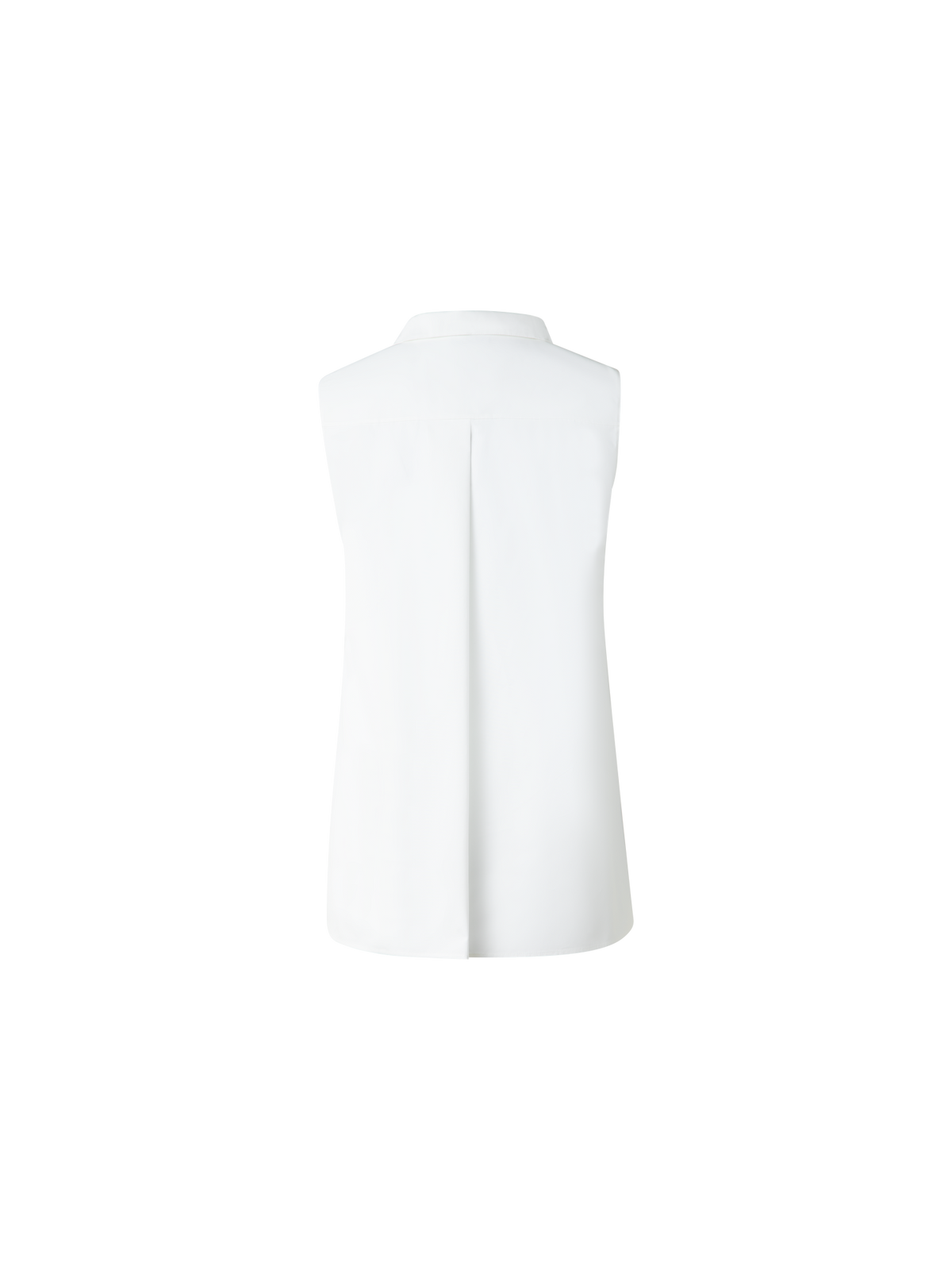 Designer Ärmellose Baumwoll-Bluse mit Krawattenknoten - Ecru - Weiss