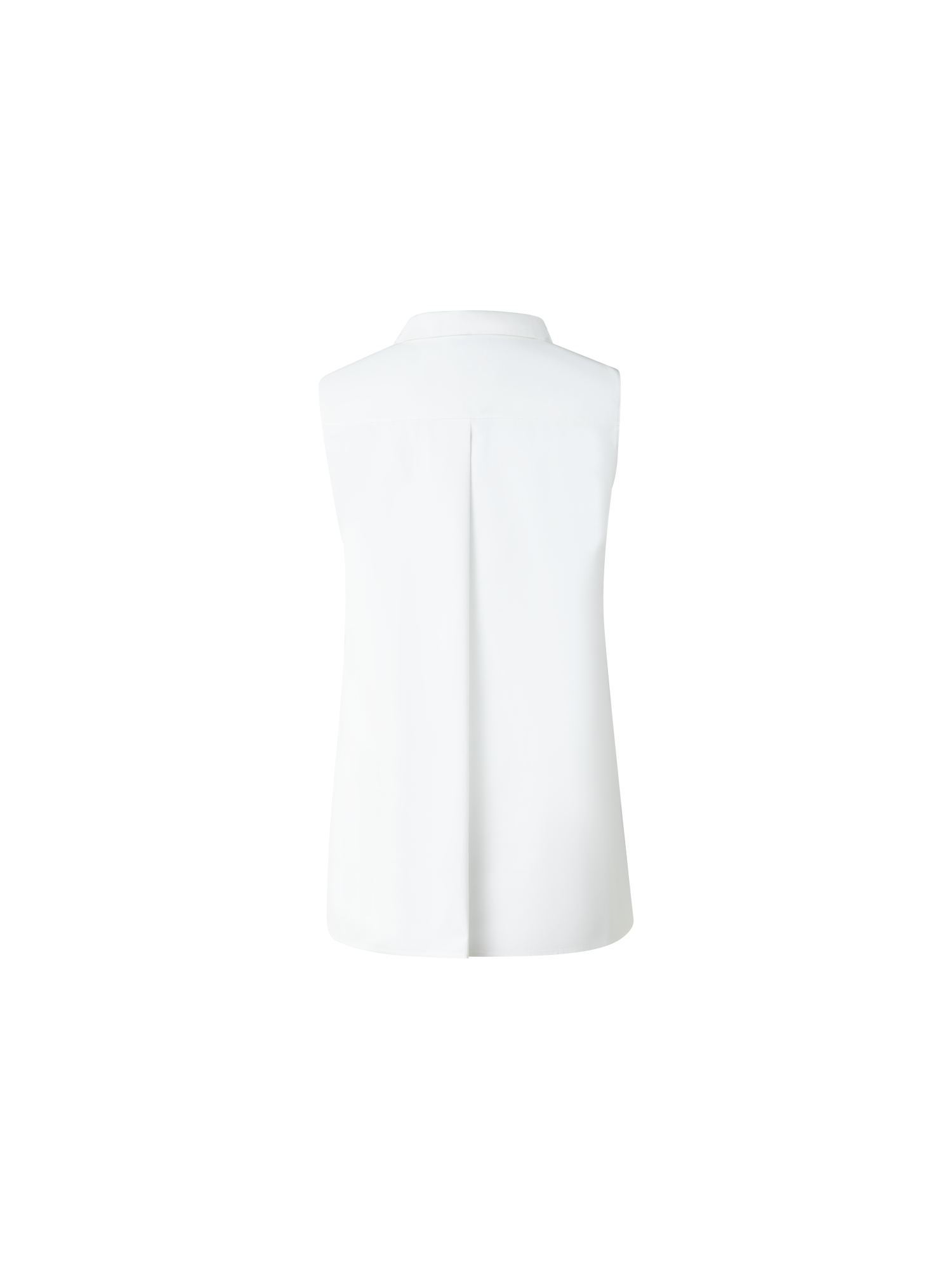 Designer Ärmellose Baumwoll-Bluse mit Krawattenknoten - Ecru - Weiss